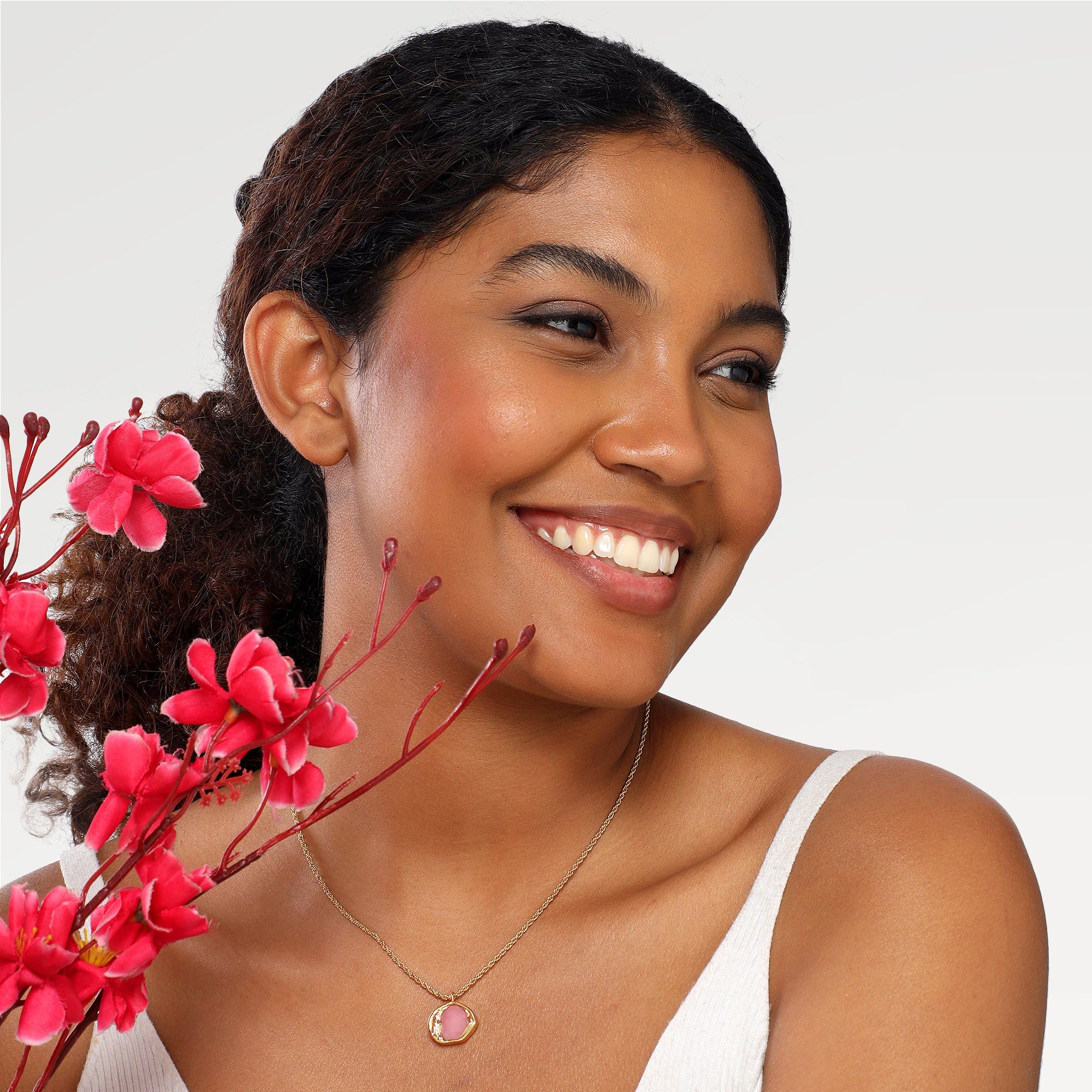 Anna Organic Rose Quartz Necklace