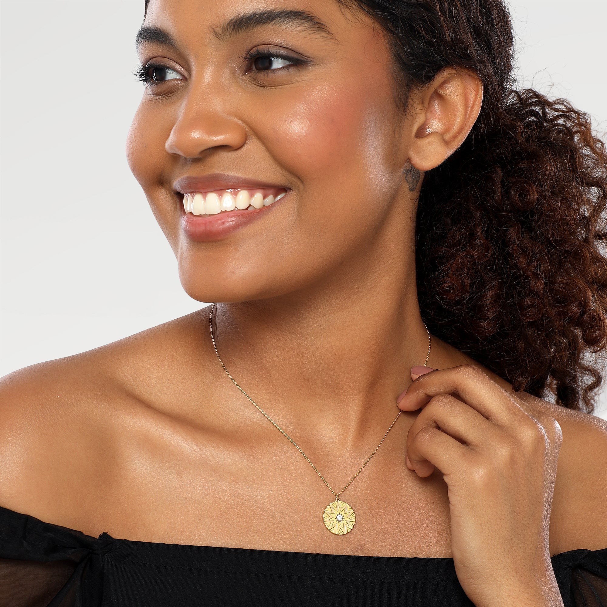 June Sunflower Zirconia Necklace