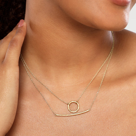 Sia Silver Hammered Necklace