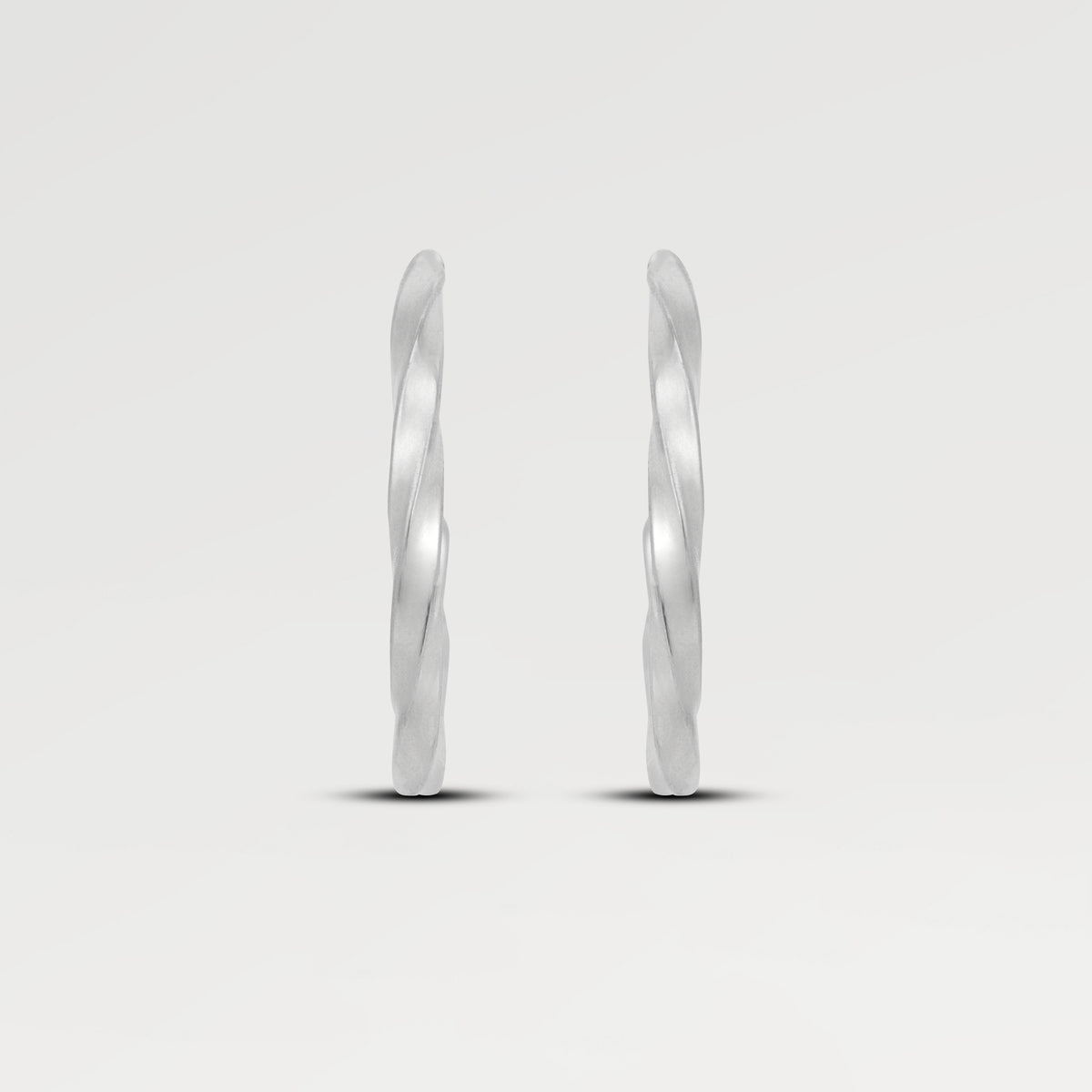 Silver Plated Plain 3/4 Twisted Hoop Stud Earring