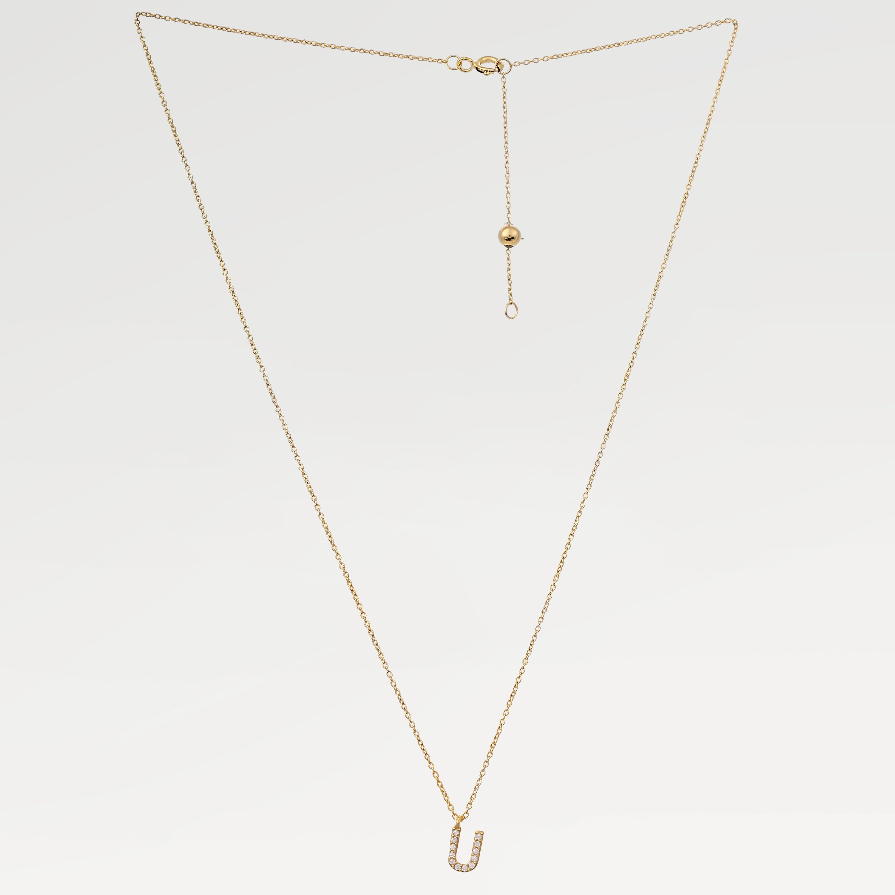 Lily Pave Alphabet Necklace