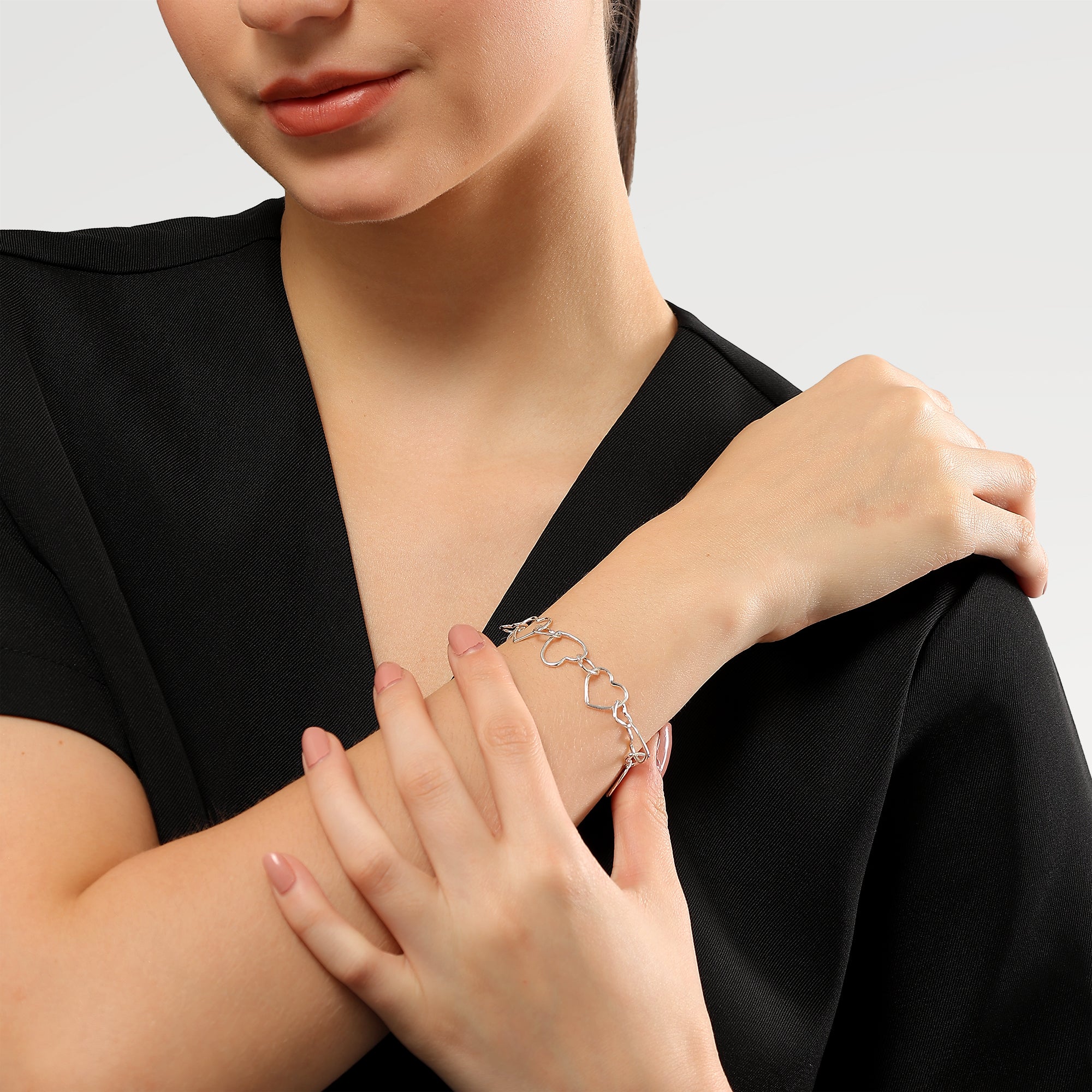 High Polish Embosed Collet Bracelets with One Side Checker Cut Round Doublet Shell & Rock Crystal Qtz.