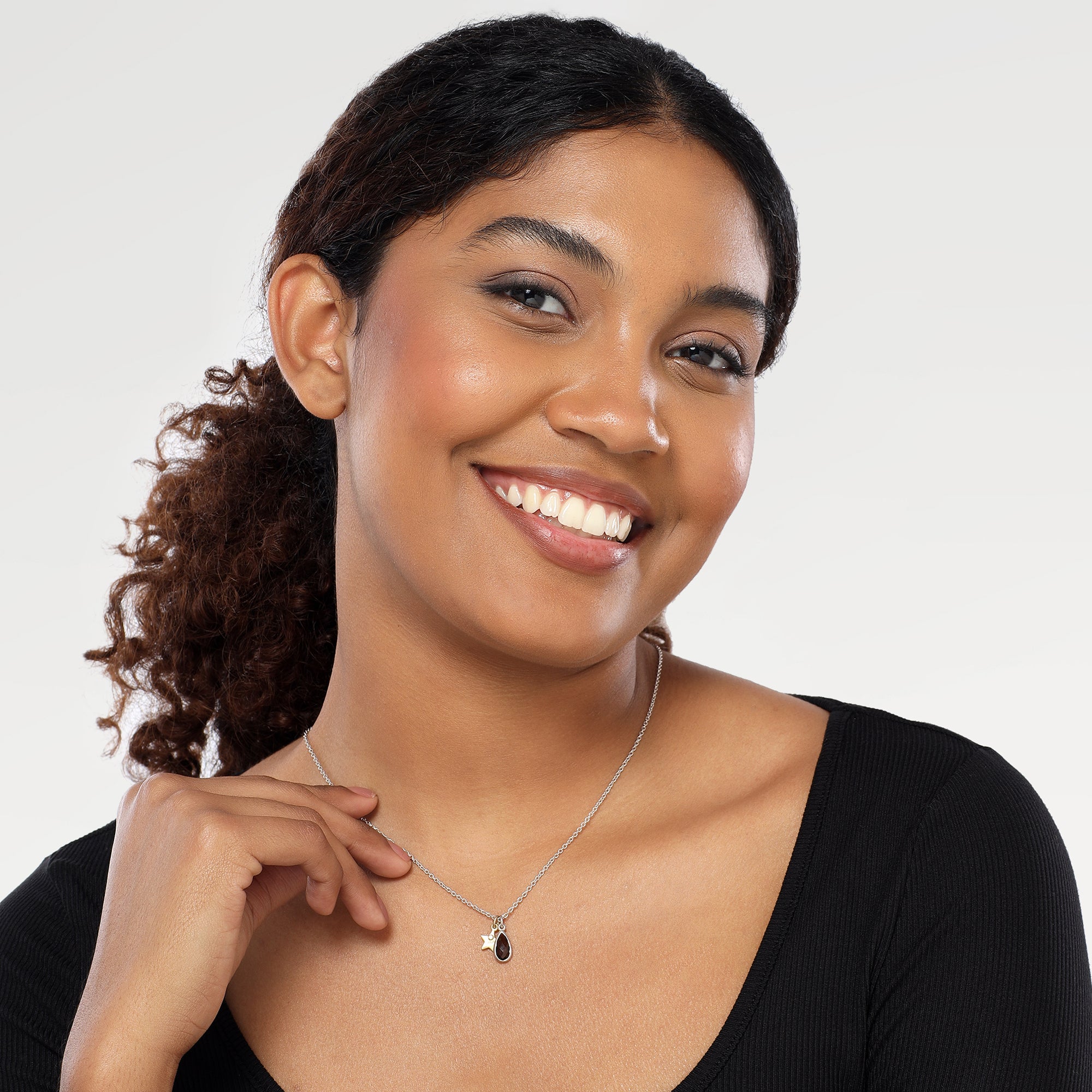 Lucy Two Tone Smoky Quartz Necklace