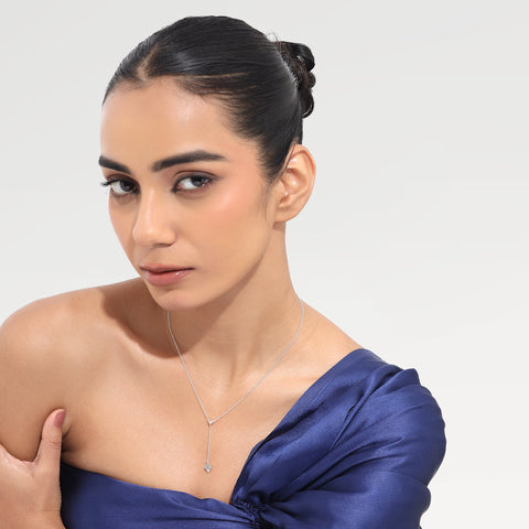 Lily Sterling Silver White Cubic Zirconia Necklace