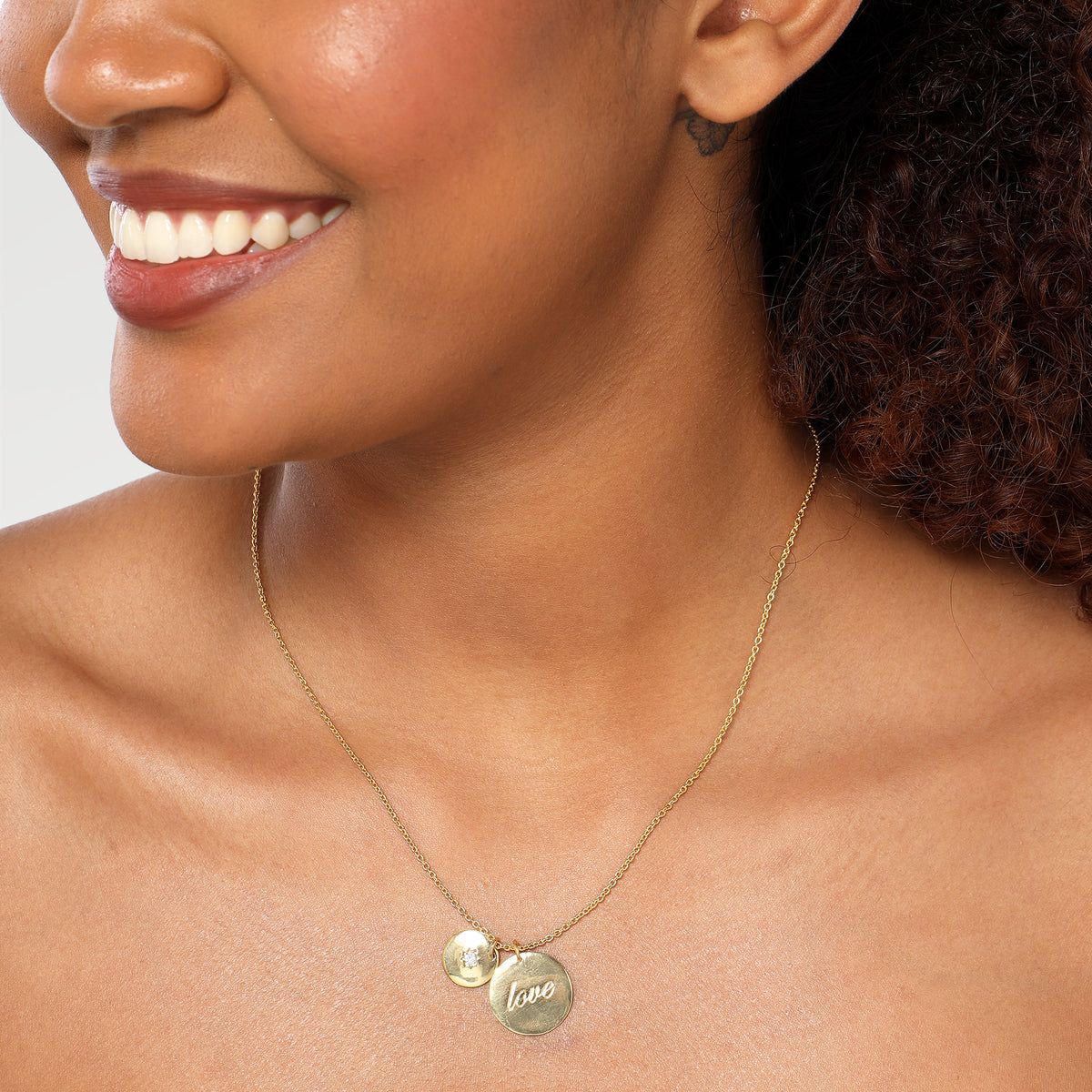 Lily Love Disk Necklace