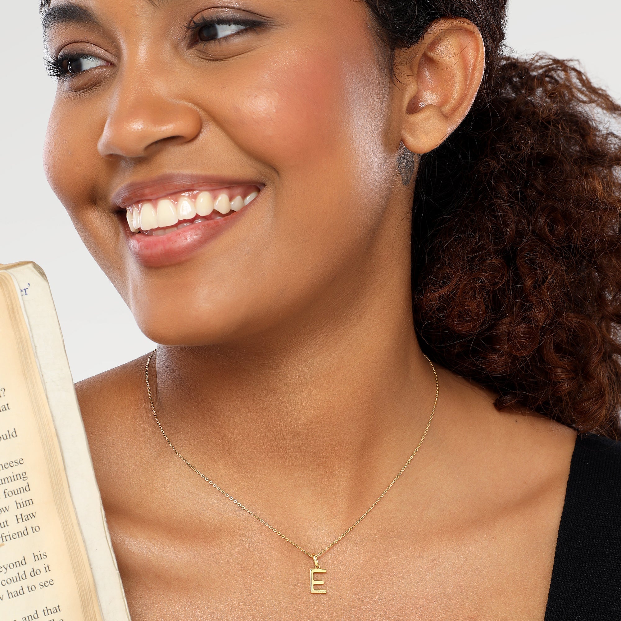 Ruby Plain Alphabet Necklace