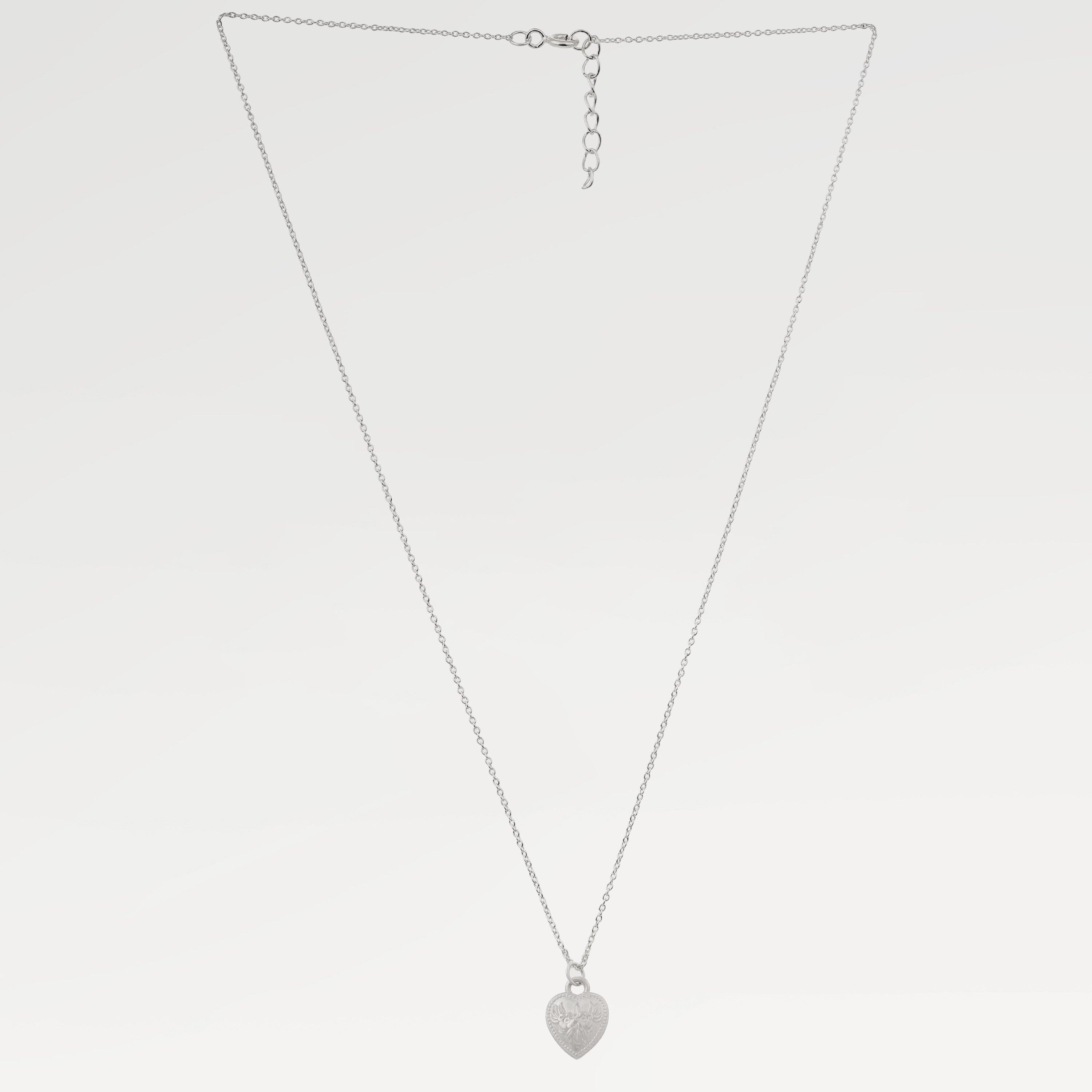 Ruby Silver Plated Slider Heart Necklace