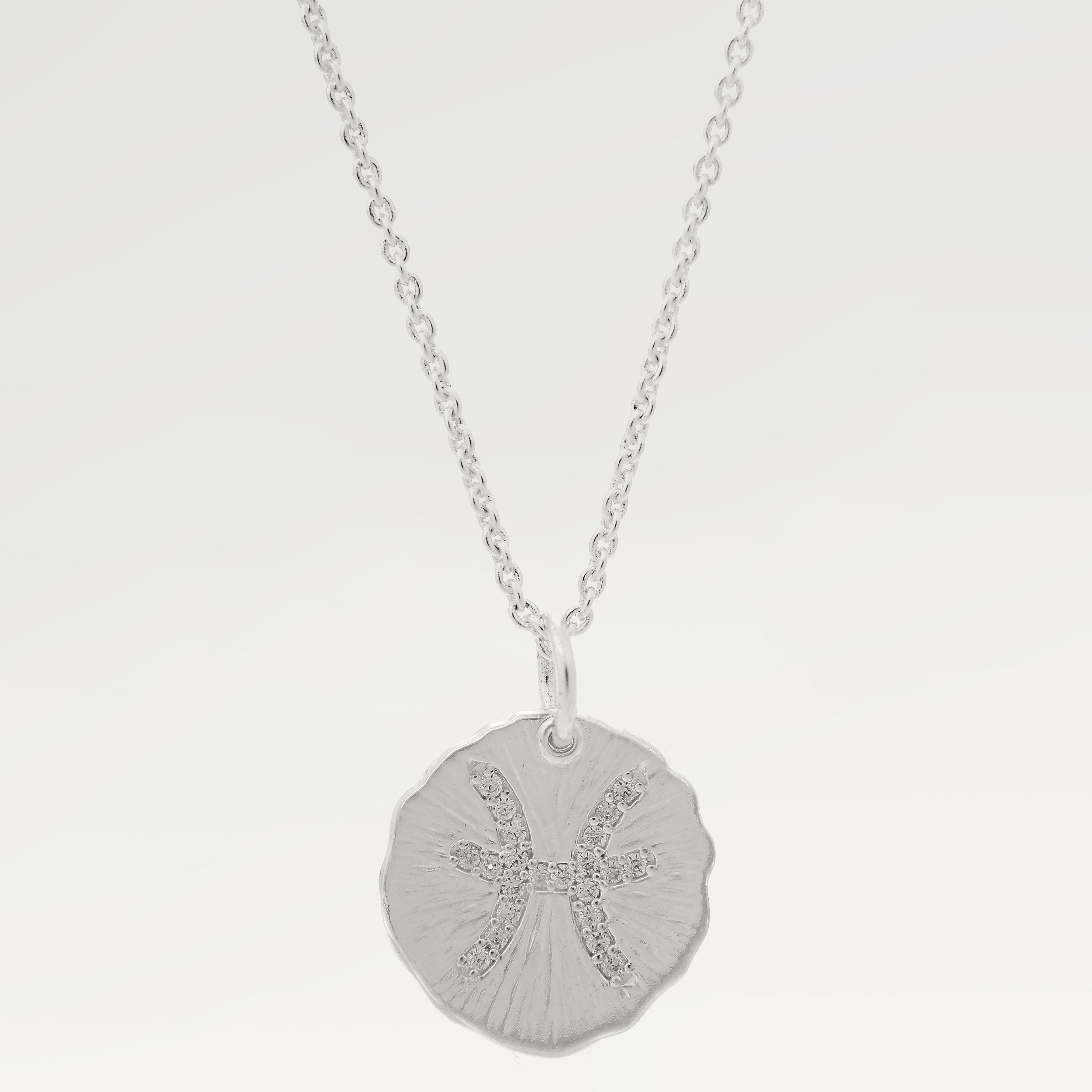 Nora Pave CZ Pisces Zodiac Necklace
