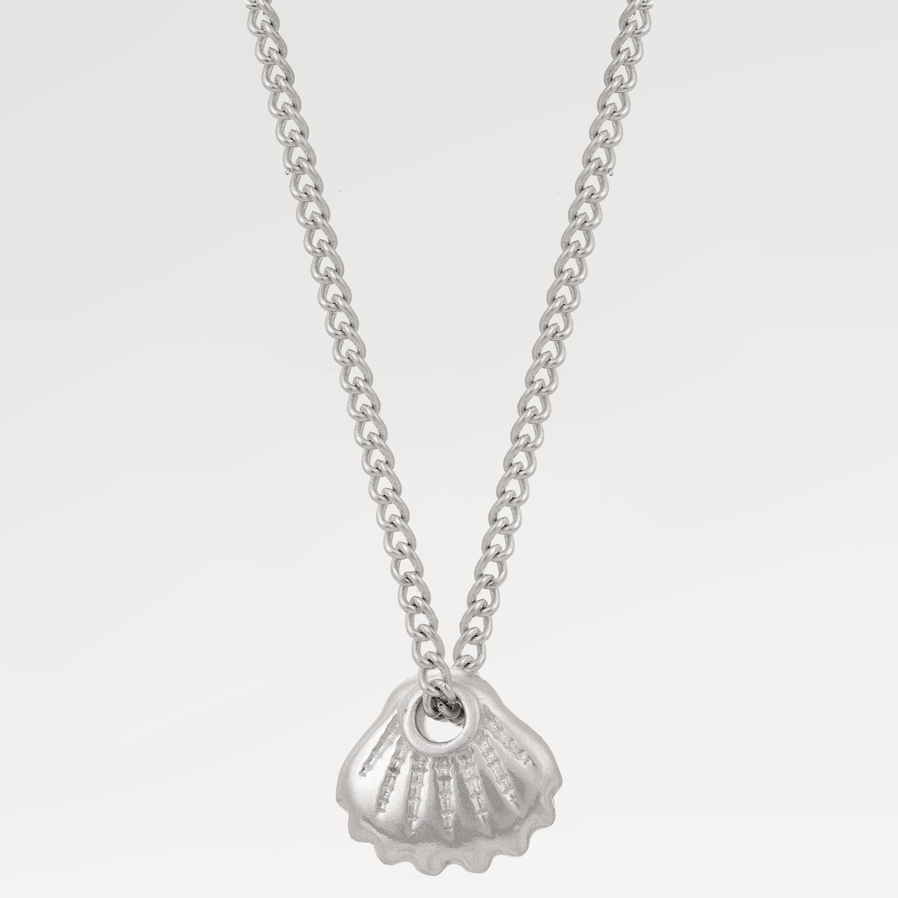 June Silver Plated Shell Element Necklace