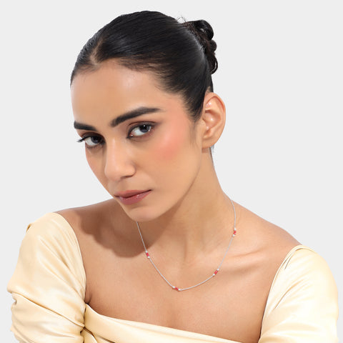 Anna Silver Crystal Necklace