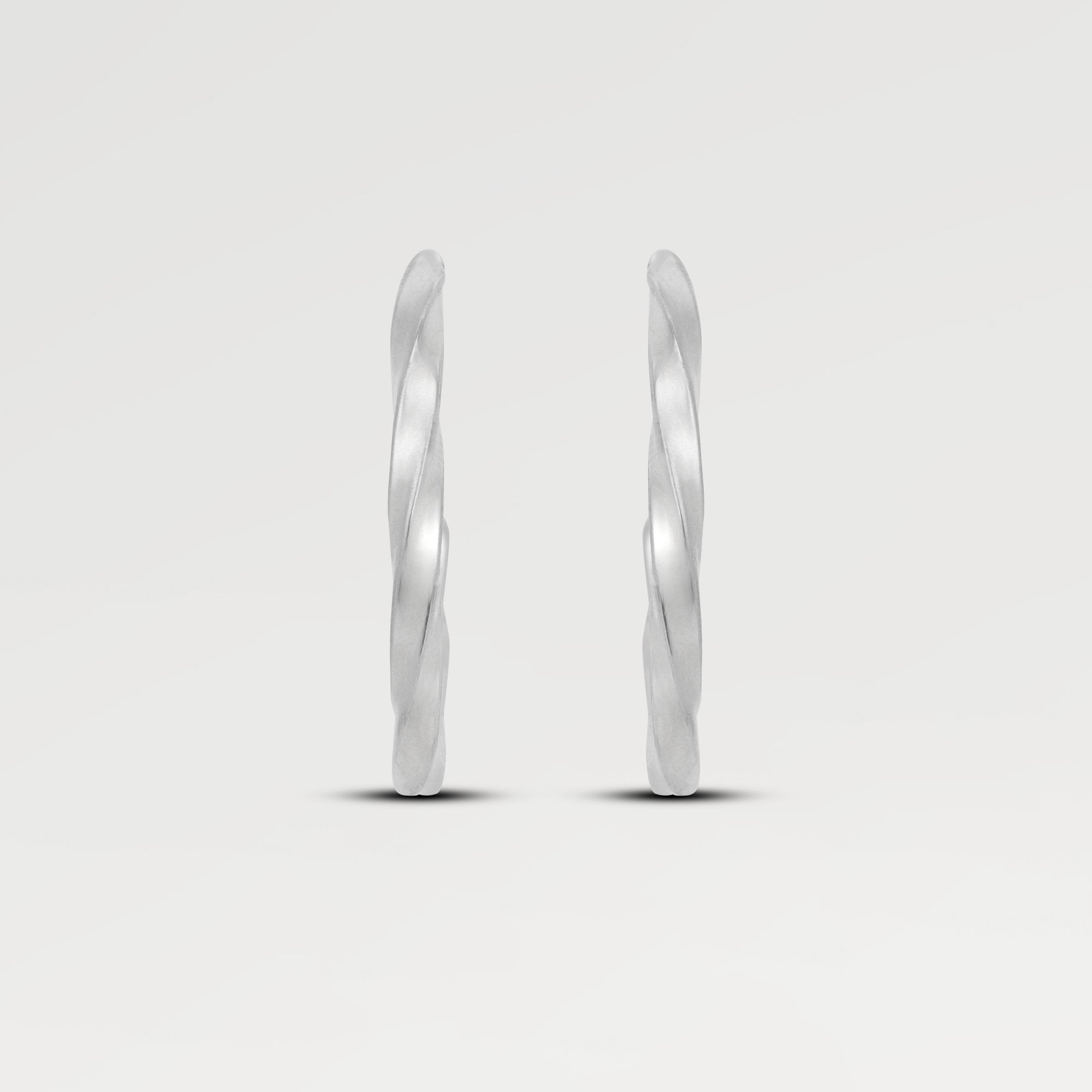 Grace Silver Twisted Hoop Stud Earrings