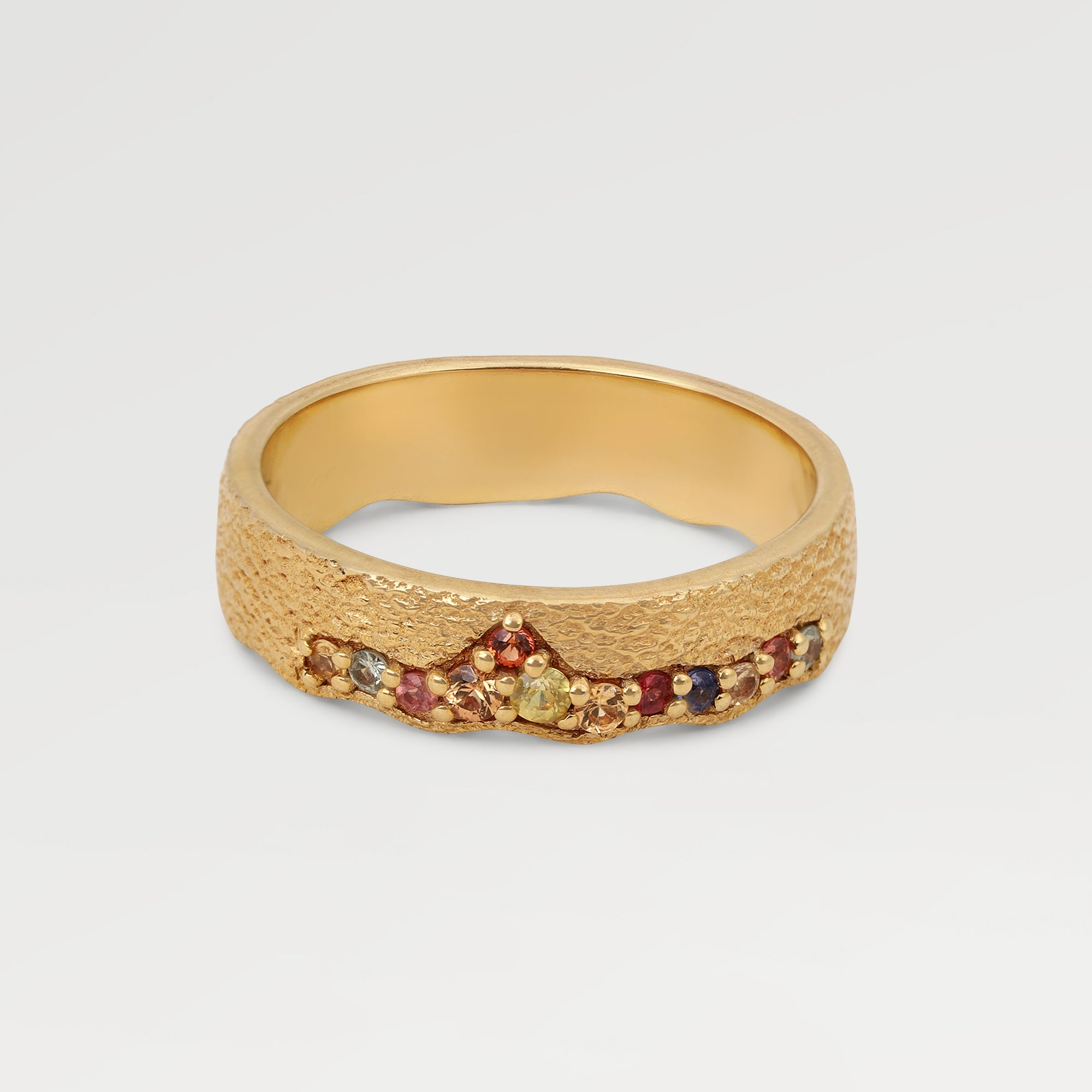 Anna Sapphire Hammered Ring