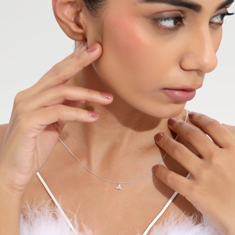 Mia Sterling Silver White Cubic Zirconia Necklace