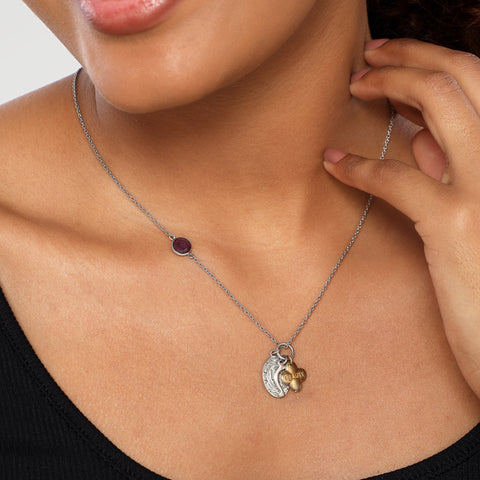 Luna Two Tone Cancer Zodiac Necklace