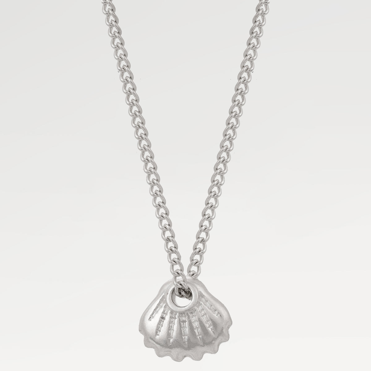 Silver Plated Plain Shall Element Necklace
