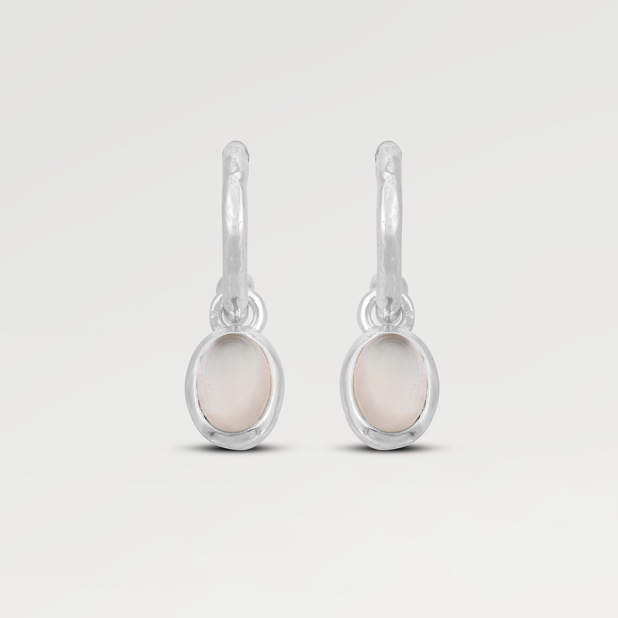 Ava Bezel Hoop Crystal Shell Earrings