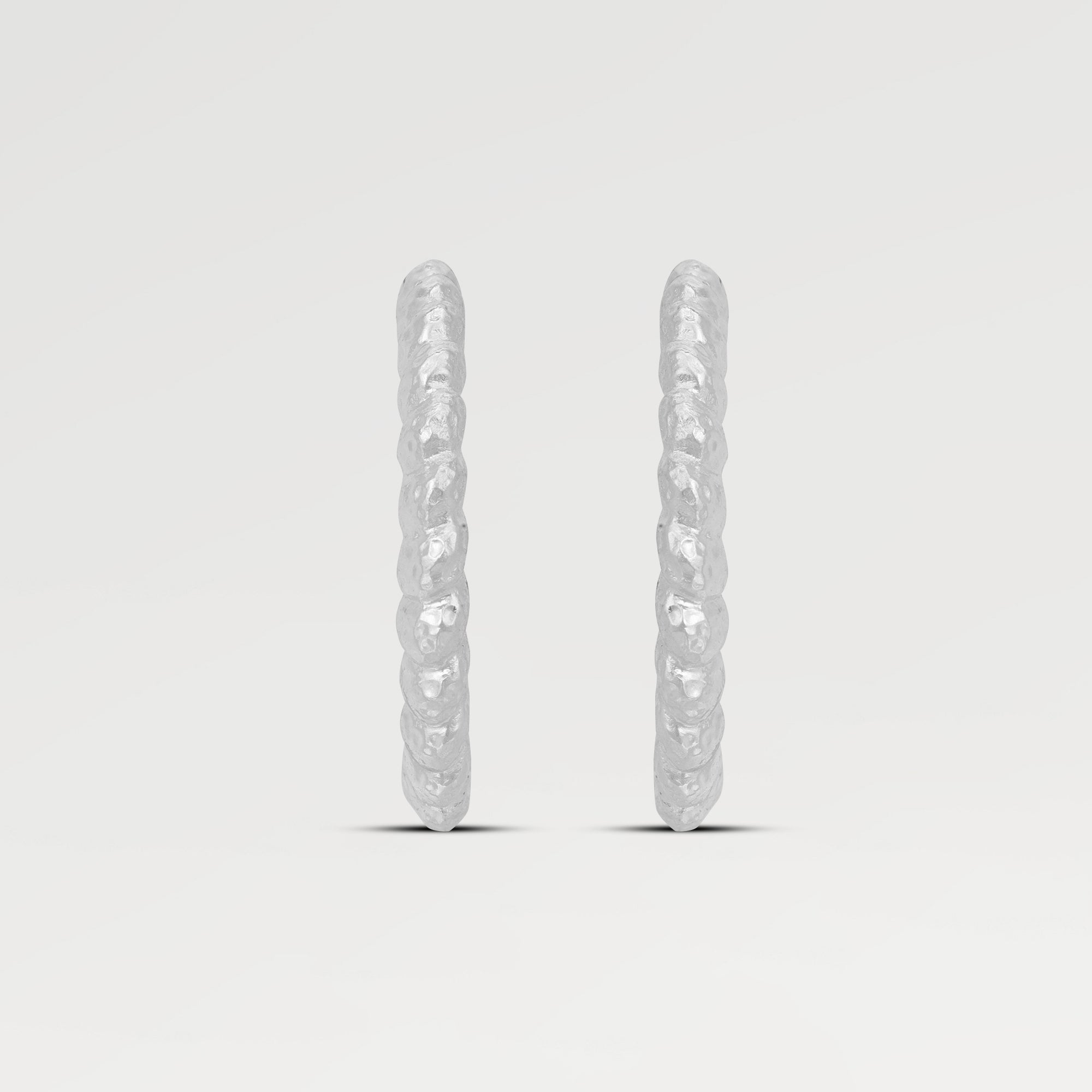 Ella Embossed Stud Hoop Earrings