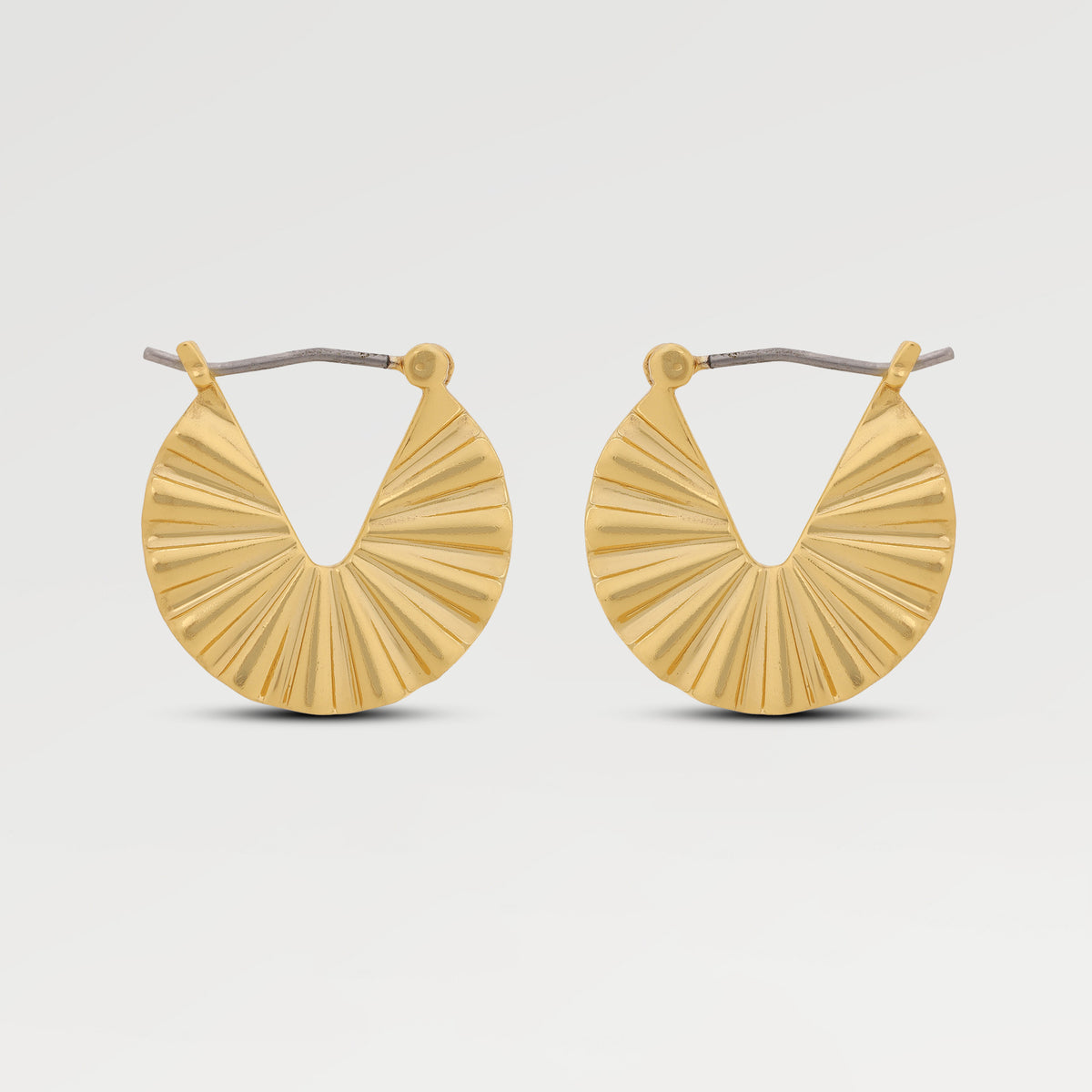 0.10 Micron Yellow Gold Plated Plain Embosed Huggies Earring
