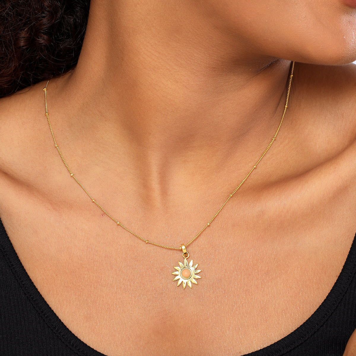 Zoe Opal Sun Bezel Necklace