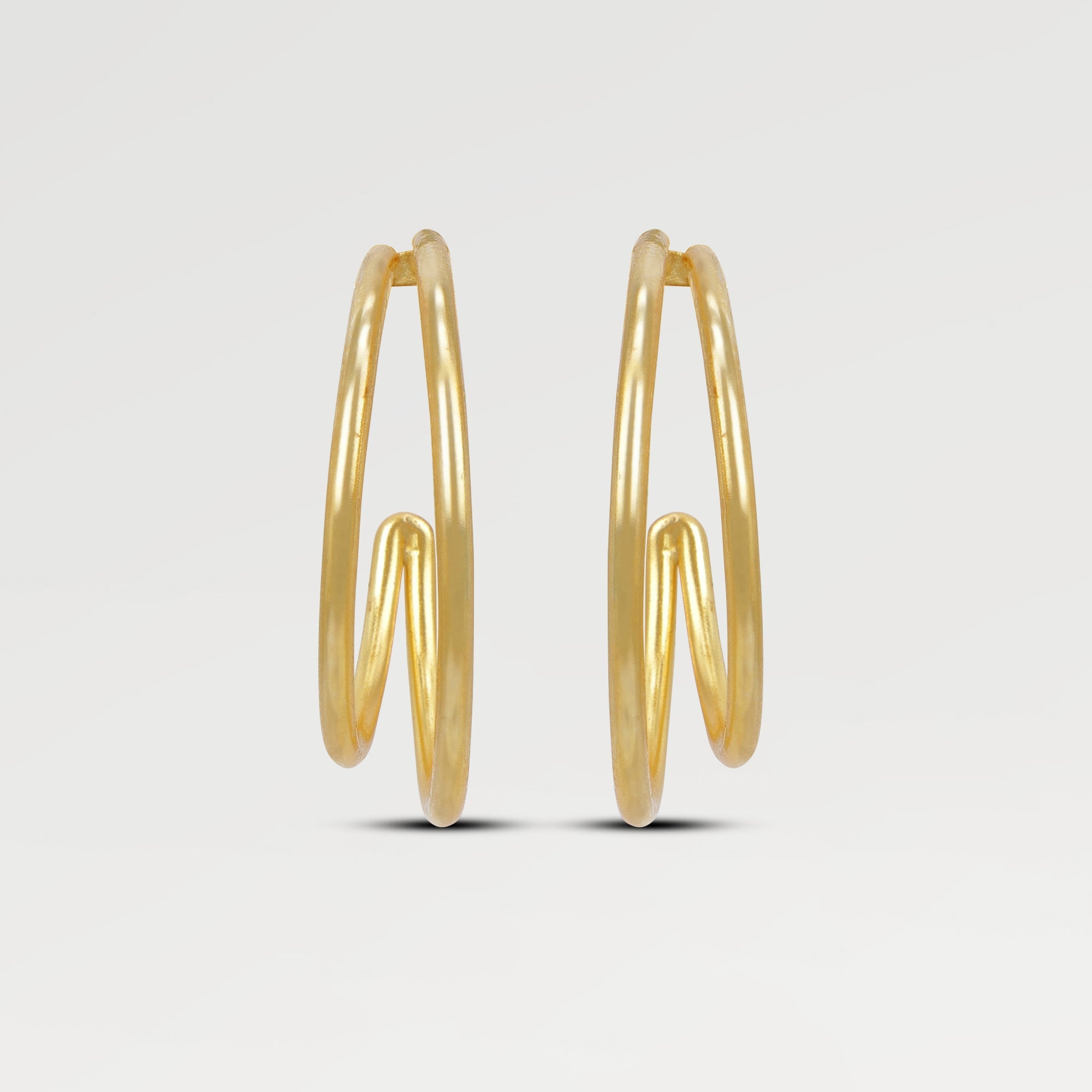 Ruby Wire Stud Hoop Earrings