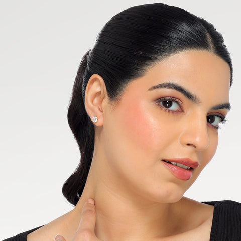 Izea Silver Stud Earrings