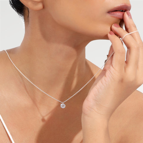 Sia Sterling Silver White Cubic Zirconia Necklace