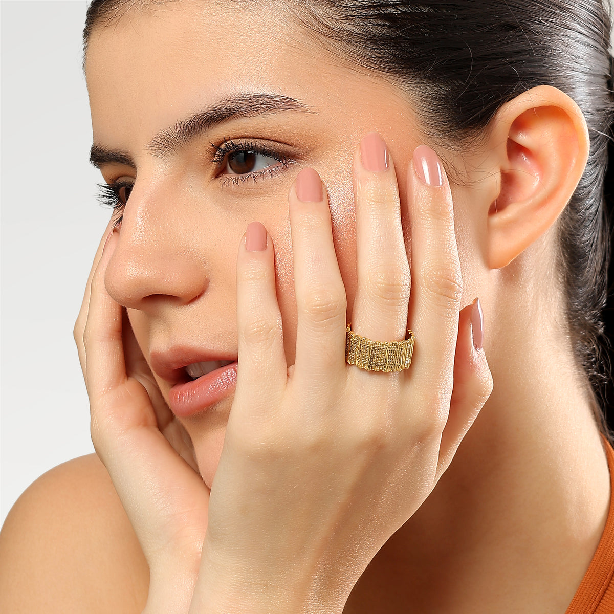 Lily Textured Band Ring