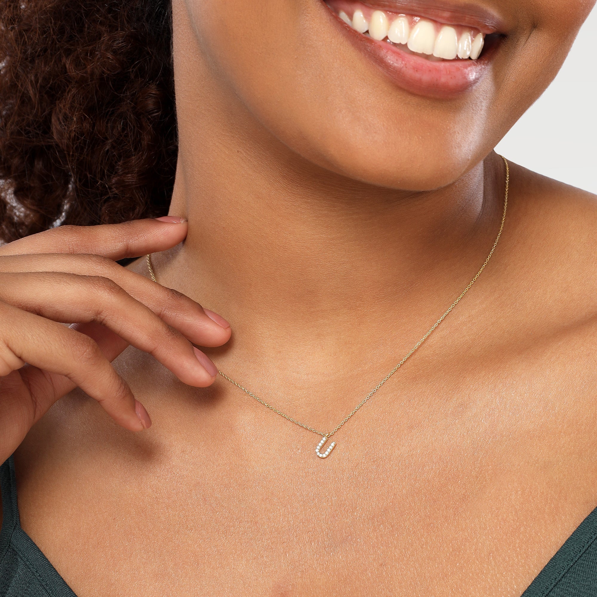 Lily Pave Alphabet Necklace