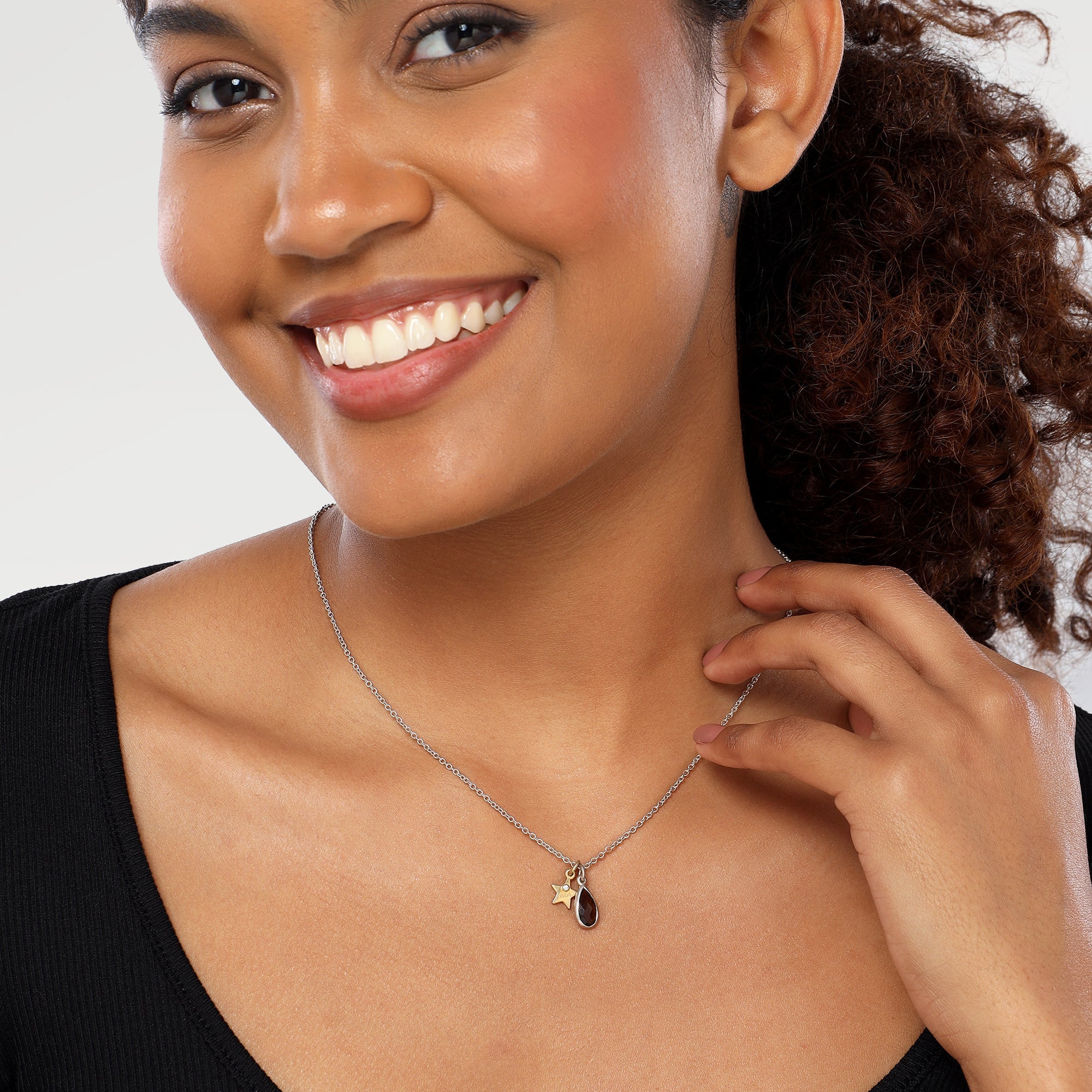 Lucy Two Tone Smoky Quartz Necklace