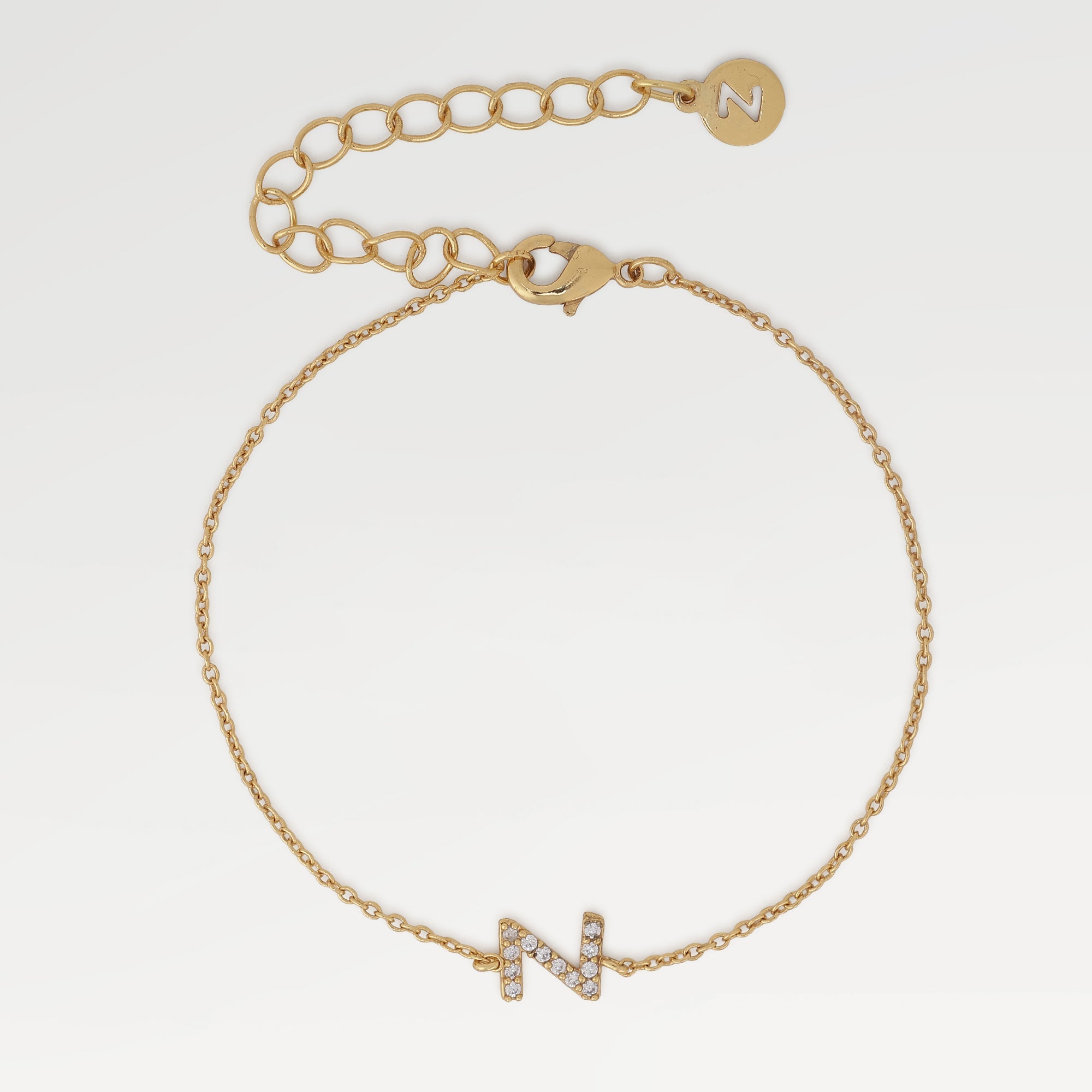 Zoe Gold Plated Zirconia Alphabet Bracelet