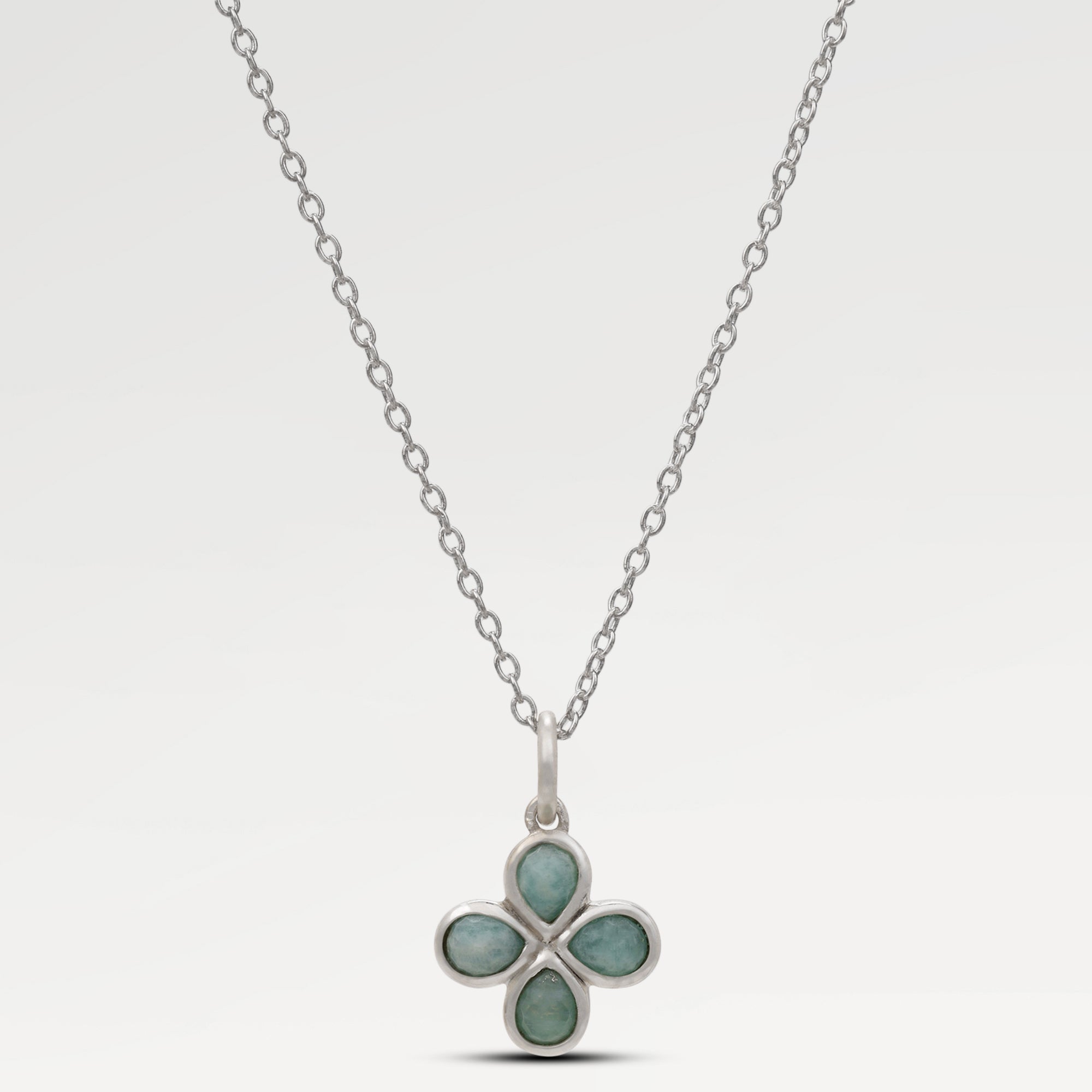 Ruby Amazonite Flower Pendant