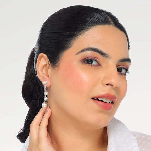 Jova Silver Pearl Earrings