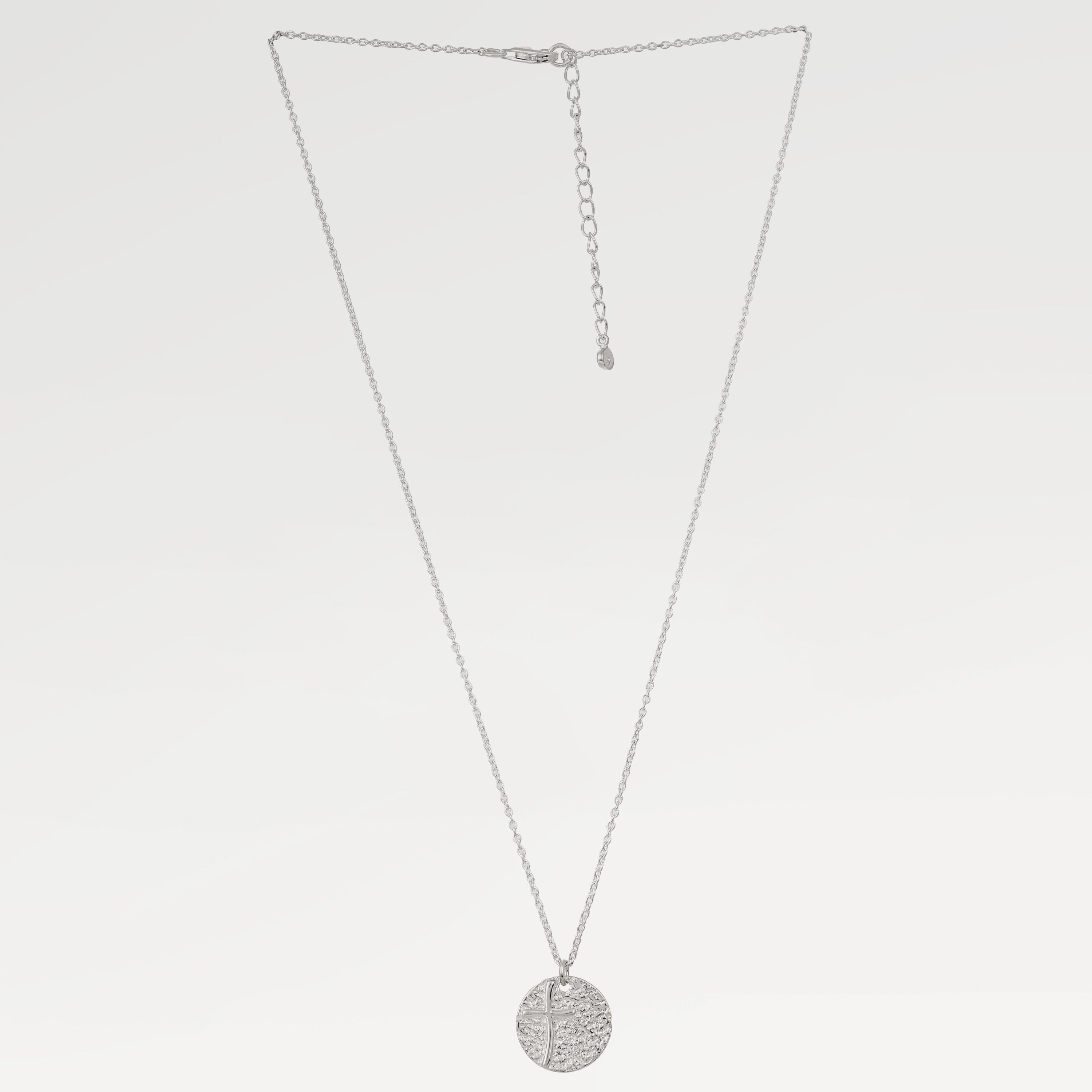 Mia Silver Cross Slider Zirconia Necklace