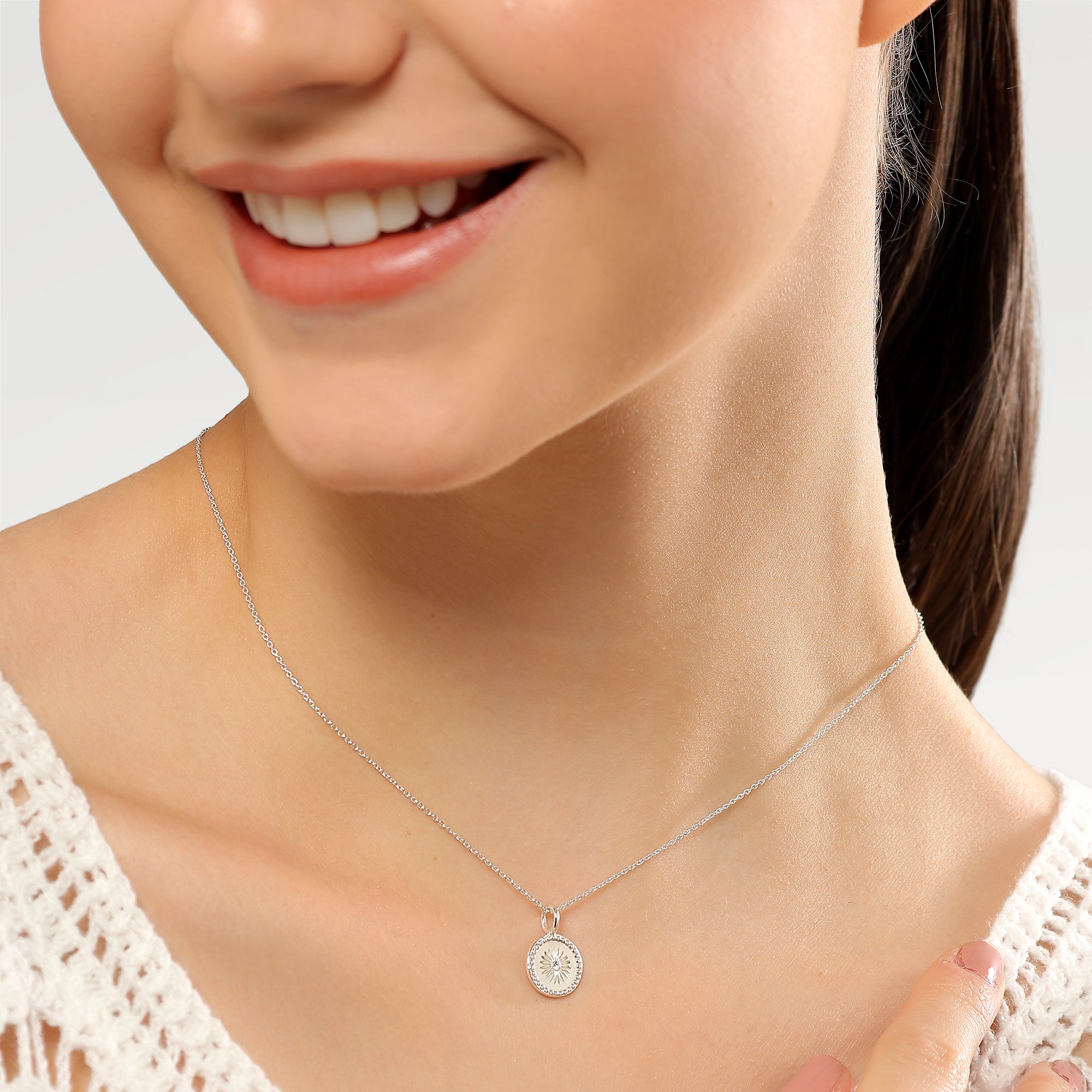 Plated Round Embosed Bazel Pendants with  Round Cut Chaton Crystal Color
