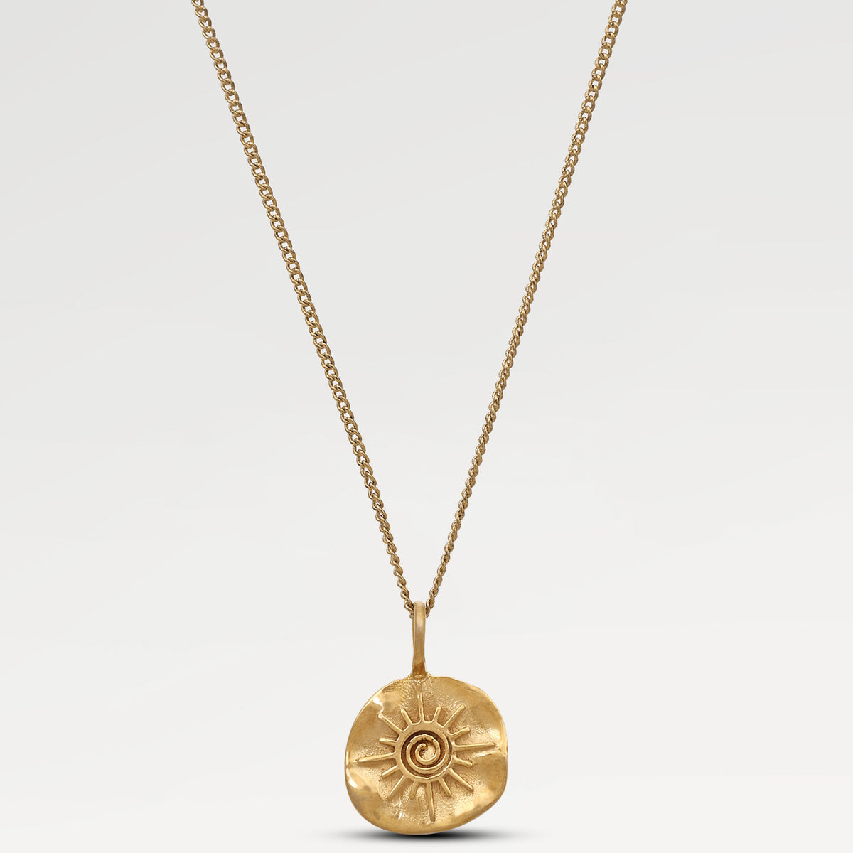 1 Micron Yellow Gold Plated Plain Organic Shape Sun Pendants