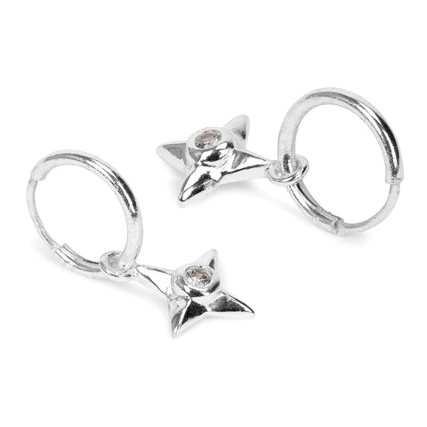 Aya Silver Star Earrings