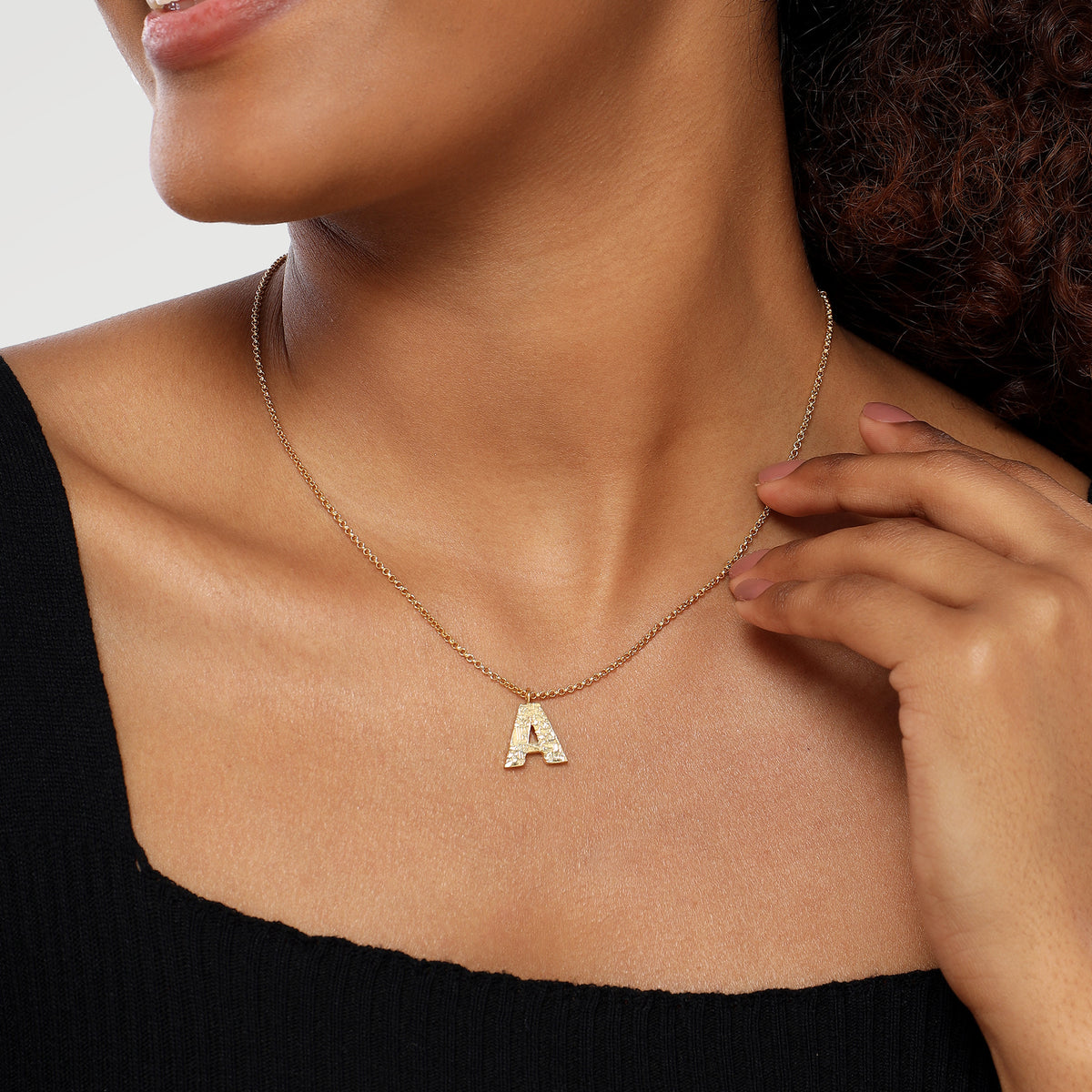Ivy Textured Alphabet Necklace