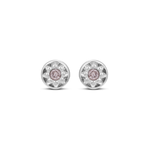 Zia Sterling Silver White Cubic Zirconia Stud Earrings