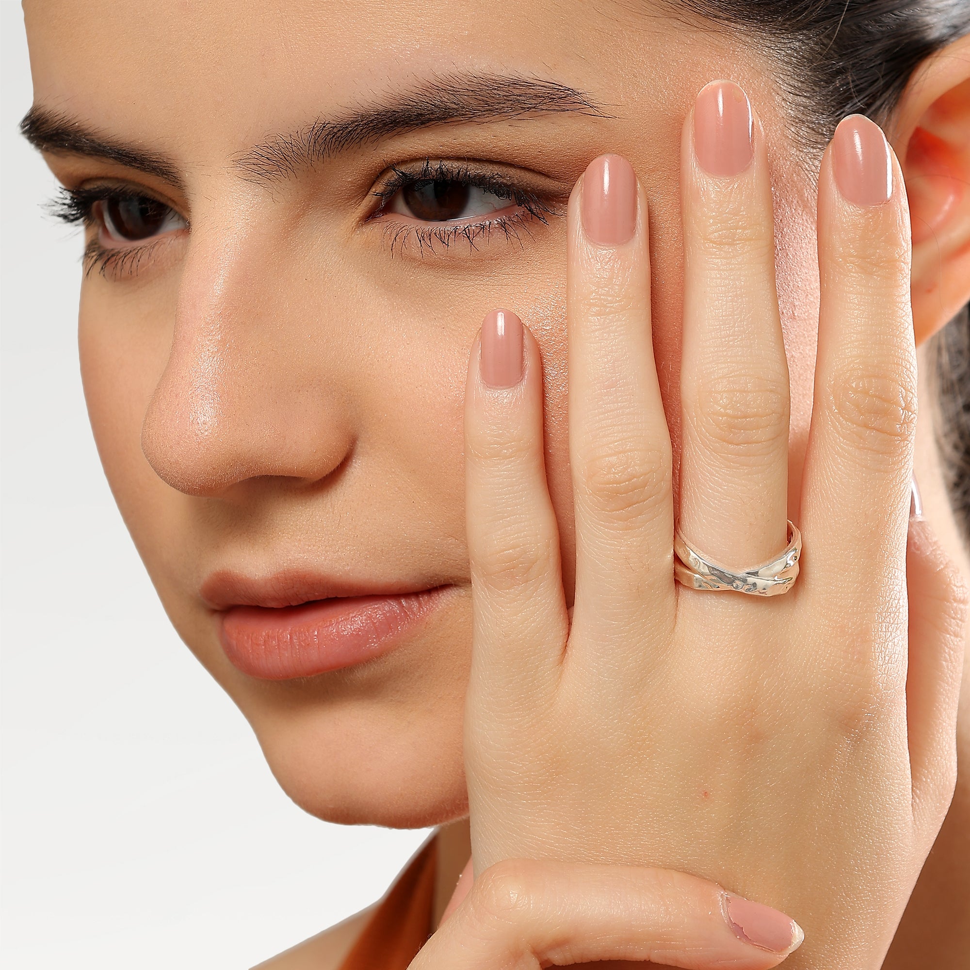 3 Micron Yellow Gold Plated Plain Hammered Ring