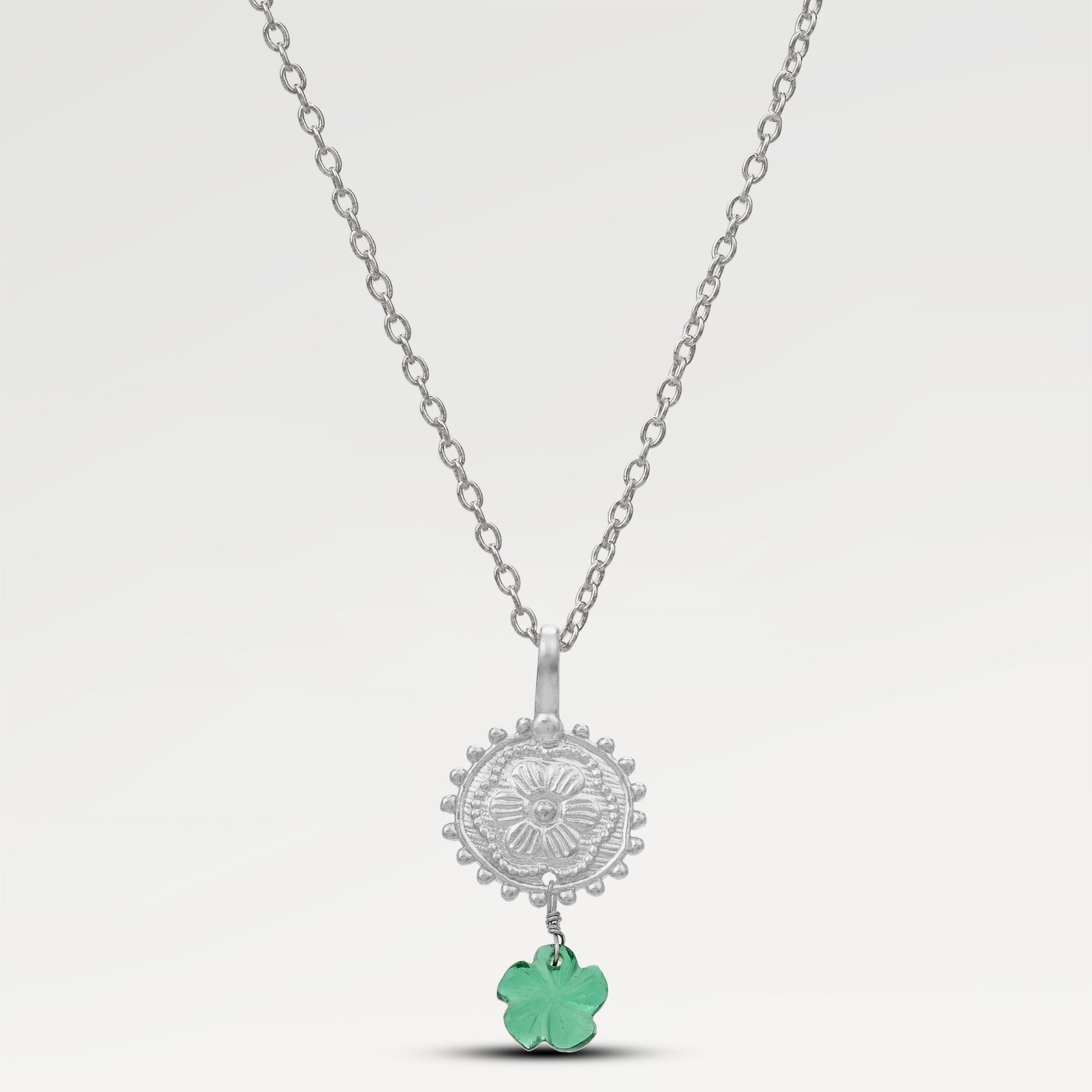 Grace Carved Flower Crystal Pendant