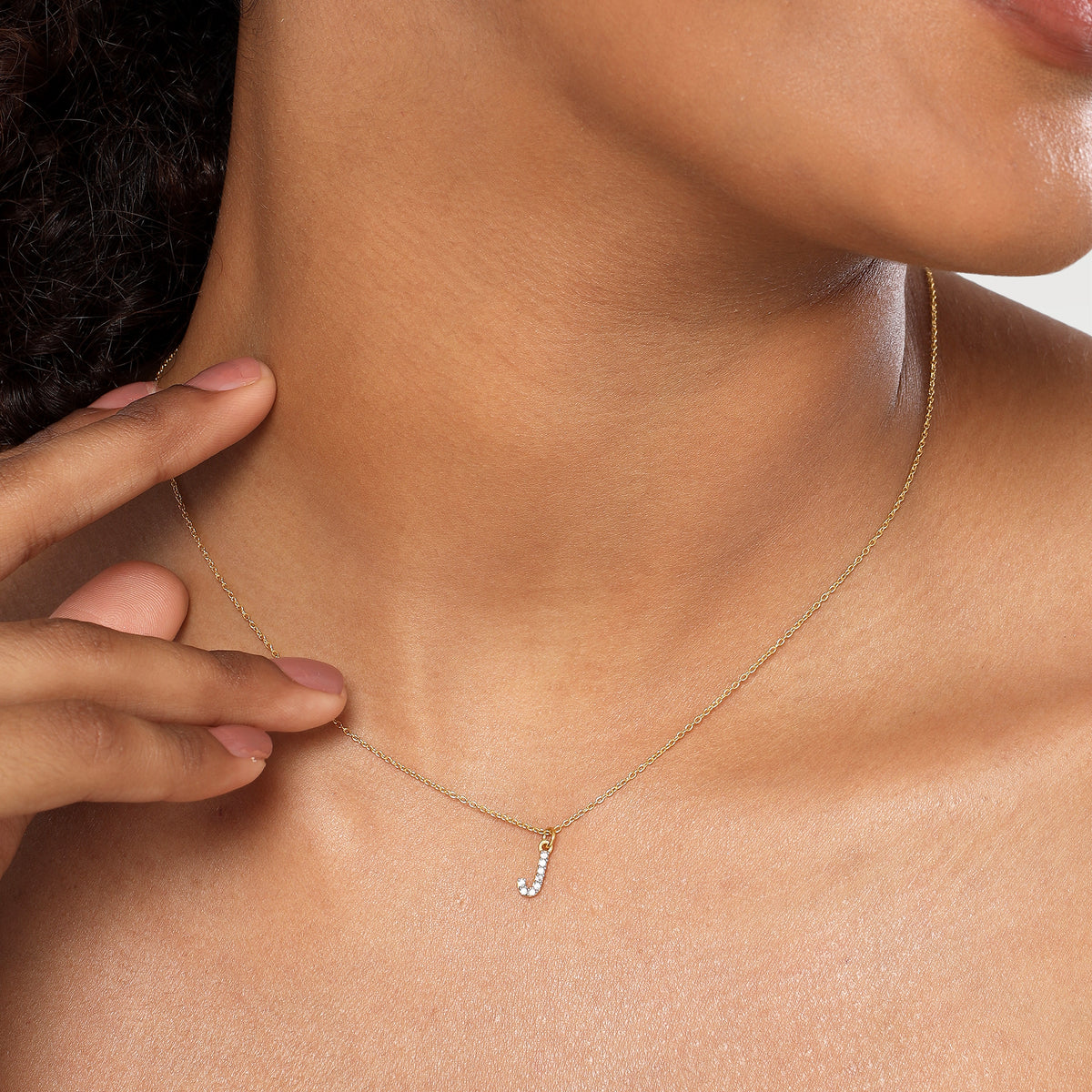 Grace Zircon Pave Alphabet Necklace