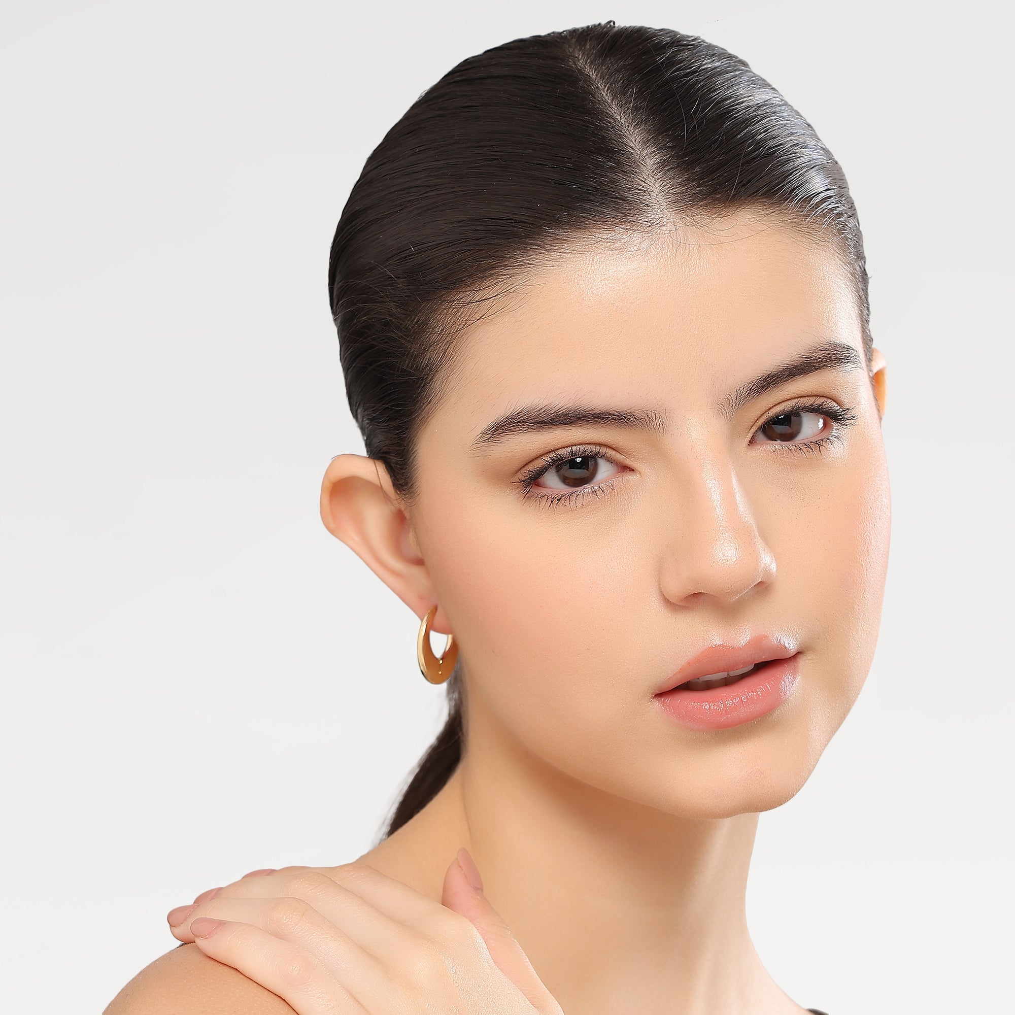 June Gold Plated Minimal Huggies Earrings