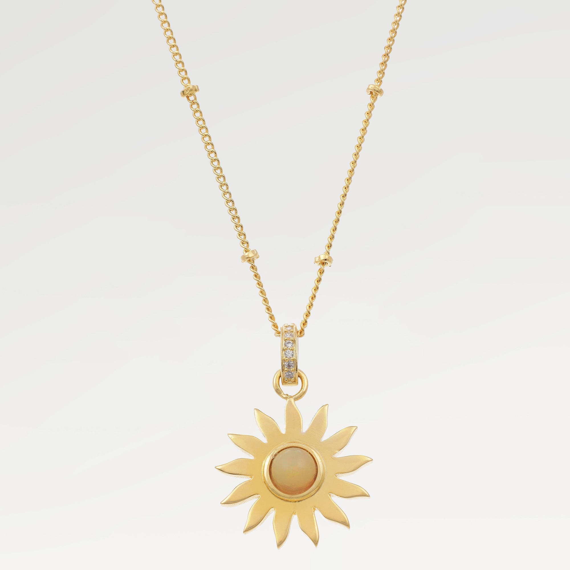Zoe Opal Sun Bezel Necklace