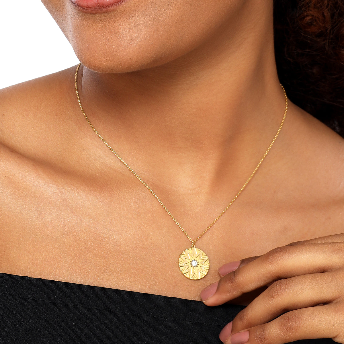 June Sunflower Zirconia Necklace