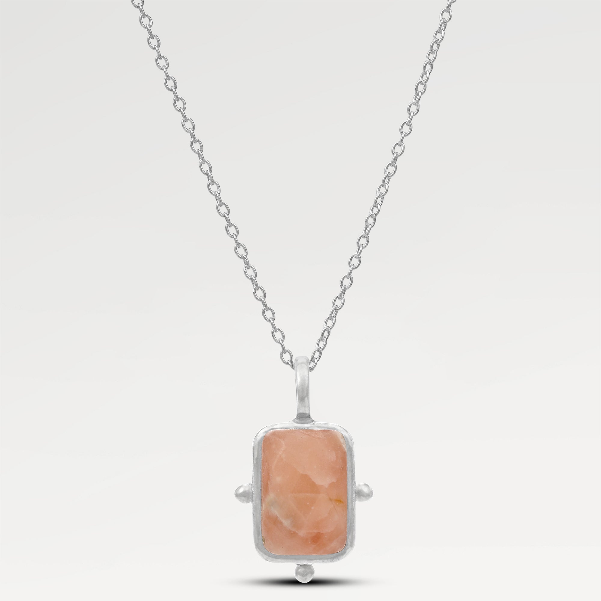 Nora Peach Aventurine Octagon Pendant