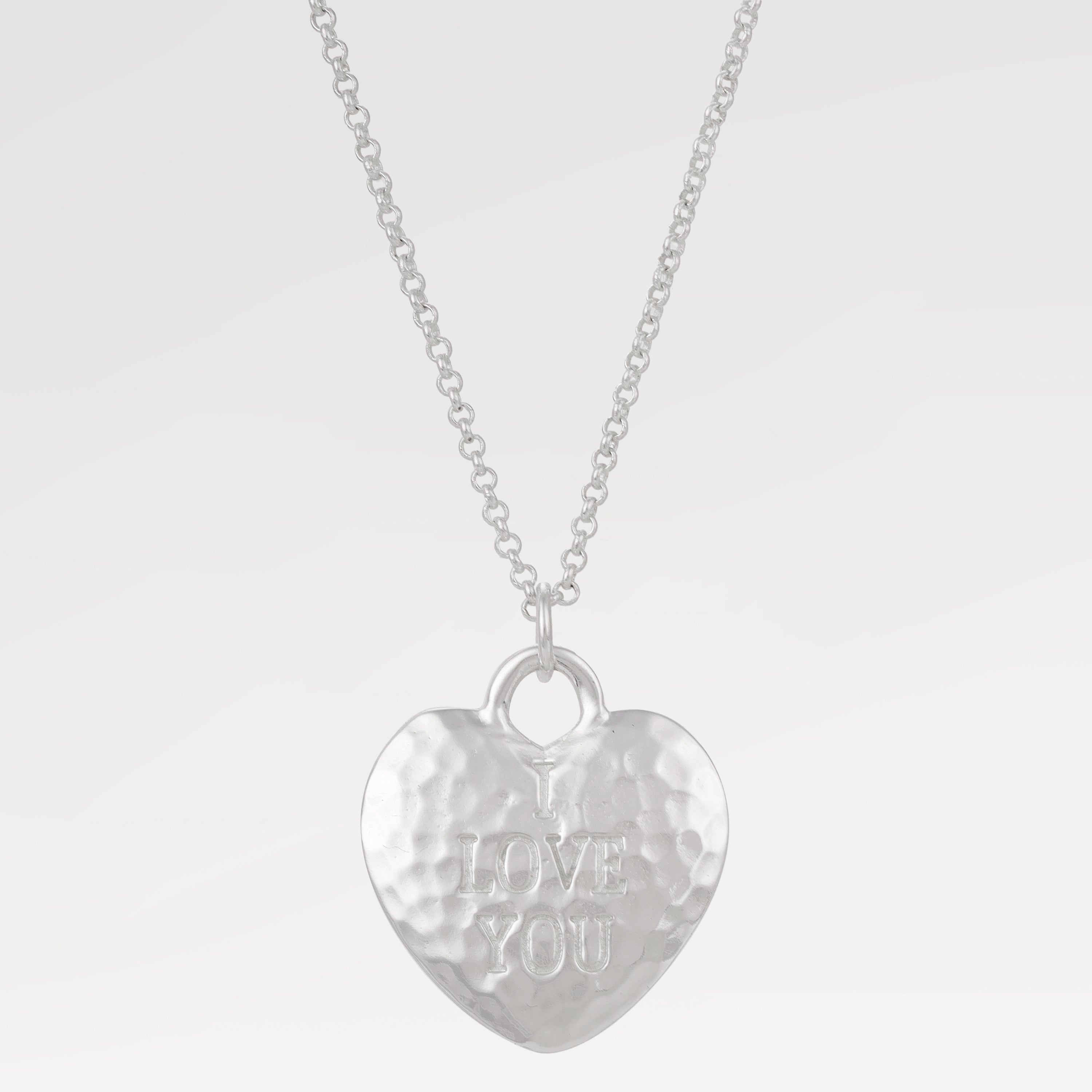 Ruby Silver Plated Love Heart Necklace
