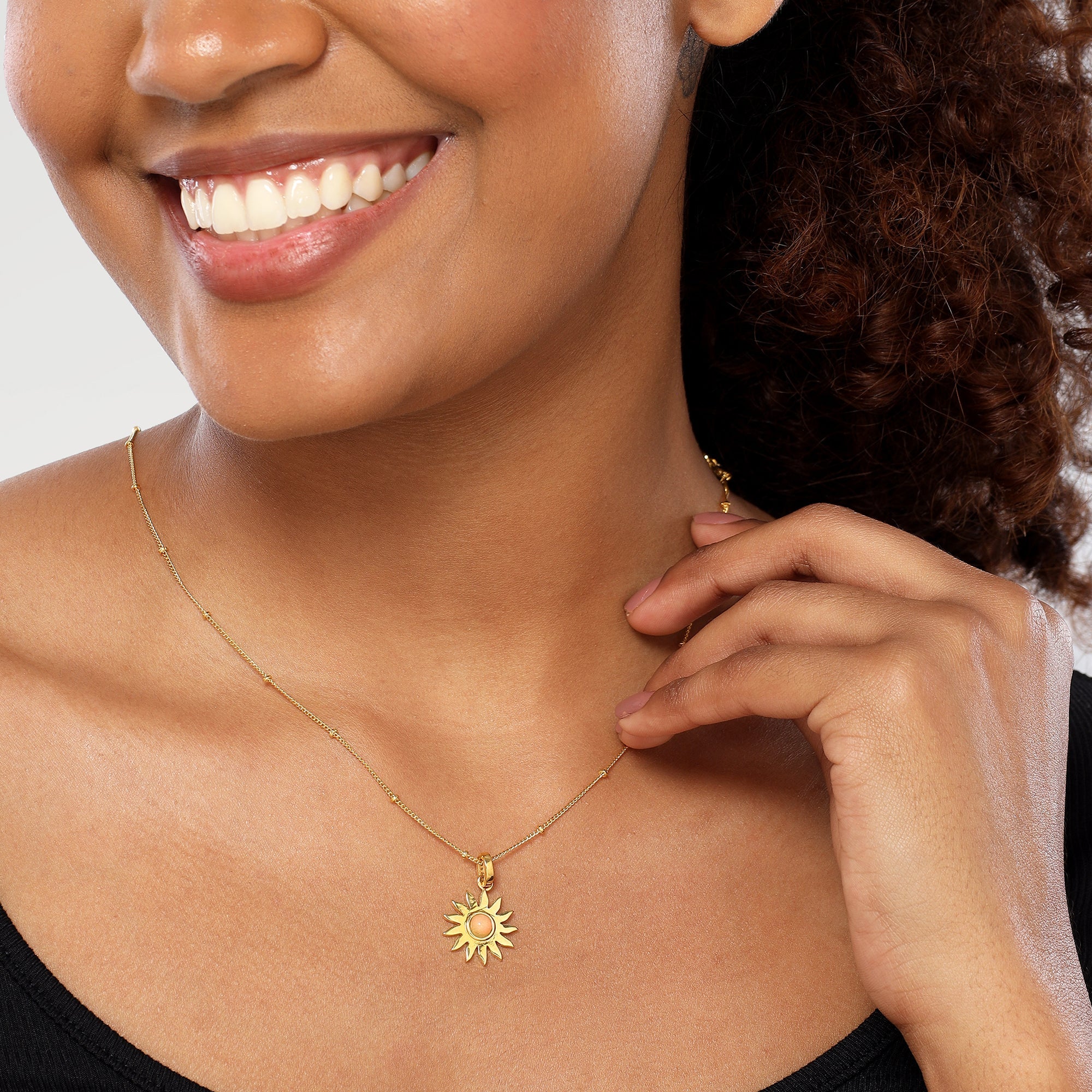 Zoe Opal Sun Bezel Necklace