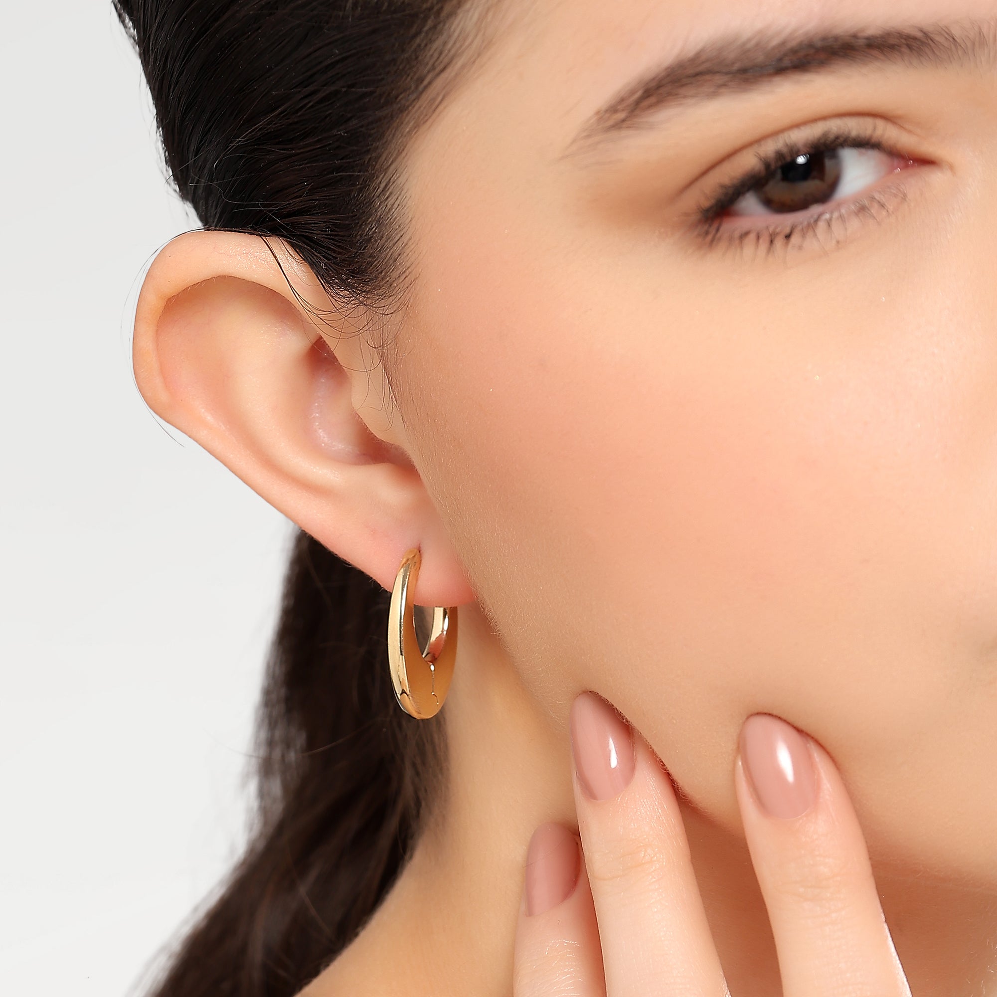 June Gold Plated Minimal Huggies Earrings