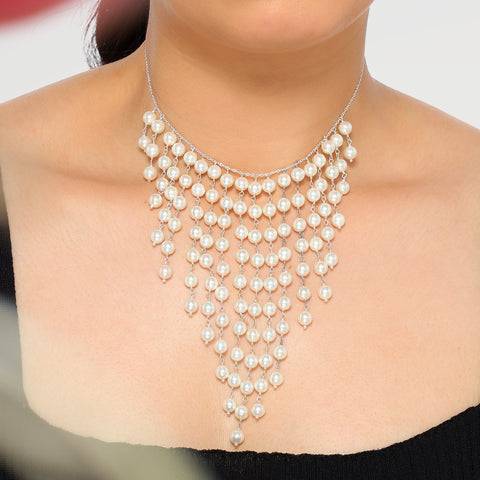 Fyn Silver Pearl Necklace