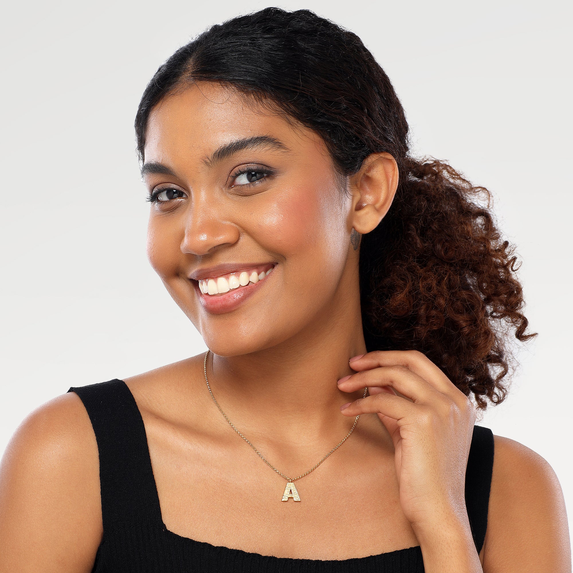 Ivy Textured Alphabet Necklace